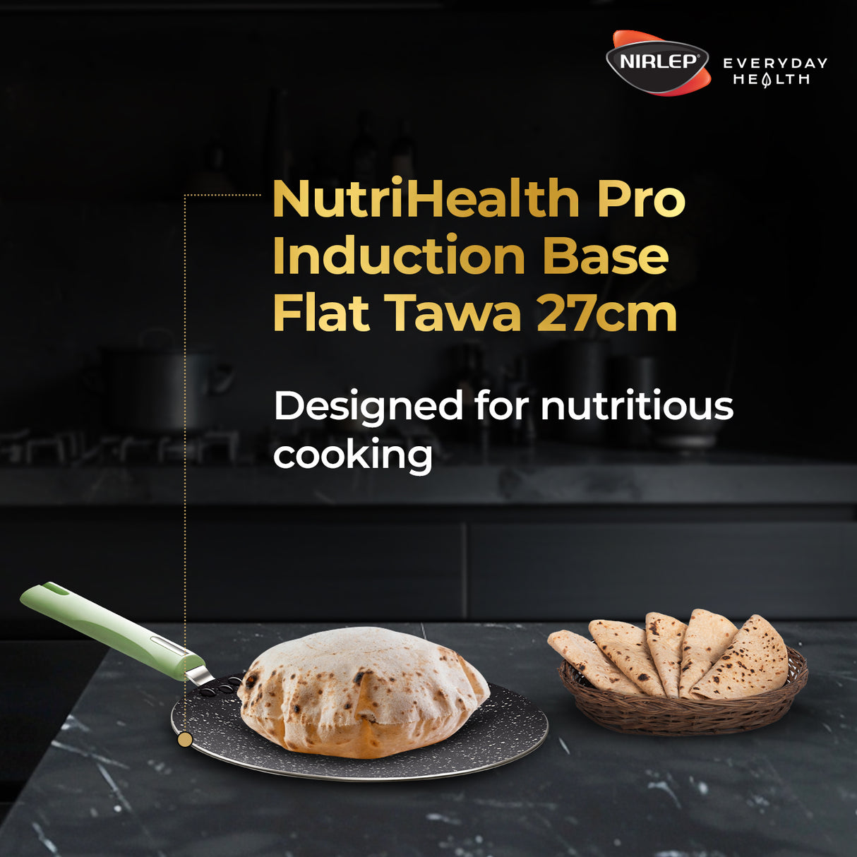 Nutrihealth Pro  Non Stick Aluminium Induction Flat Tawa