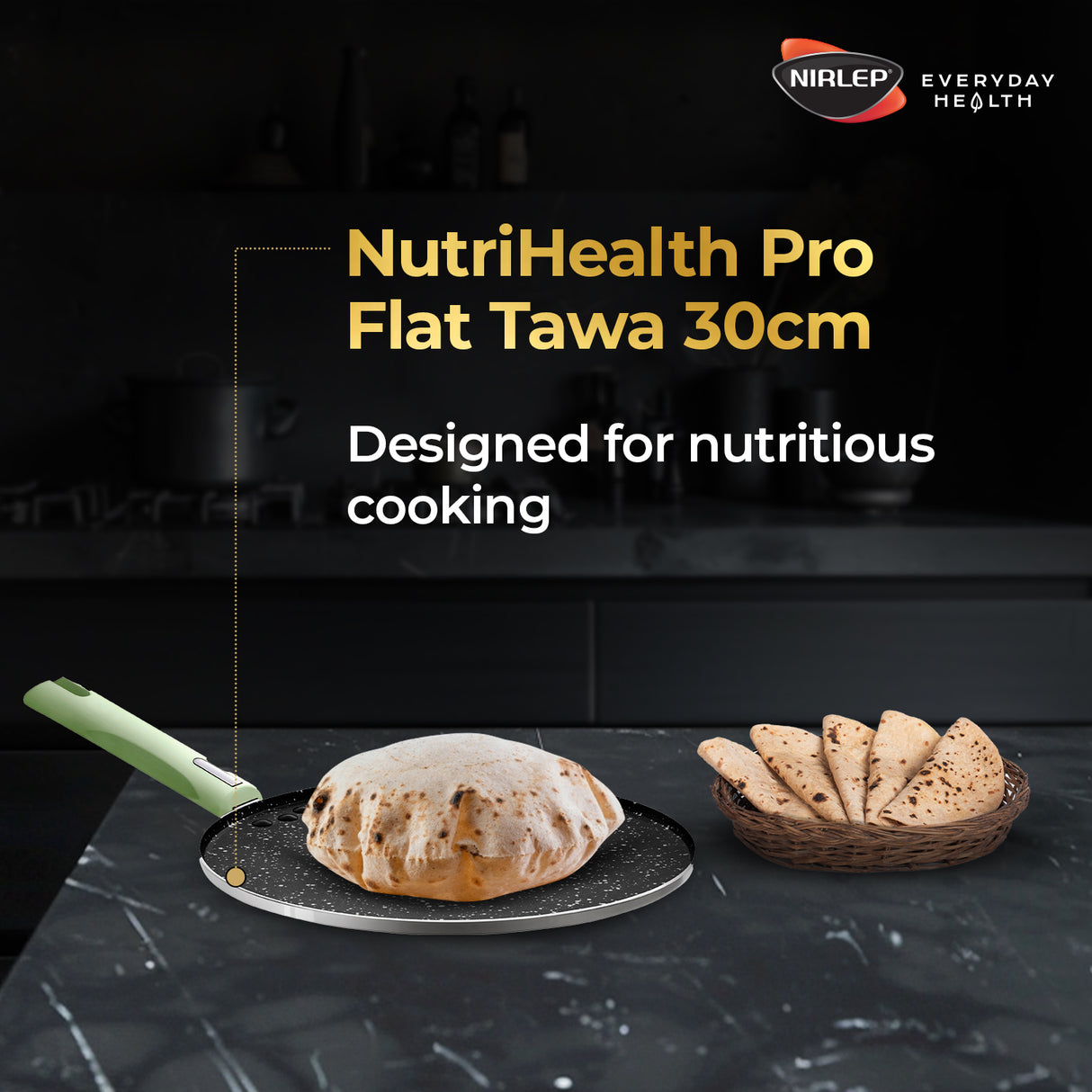 Nutrihealth Pro Non Stick Aluminium Flat Tawa