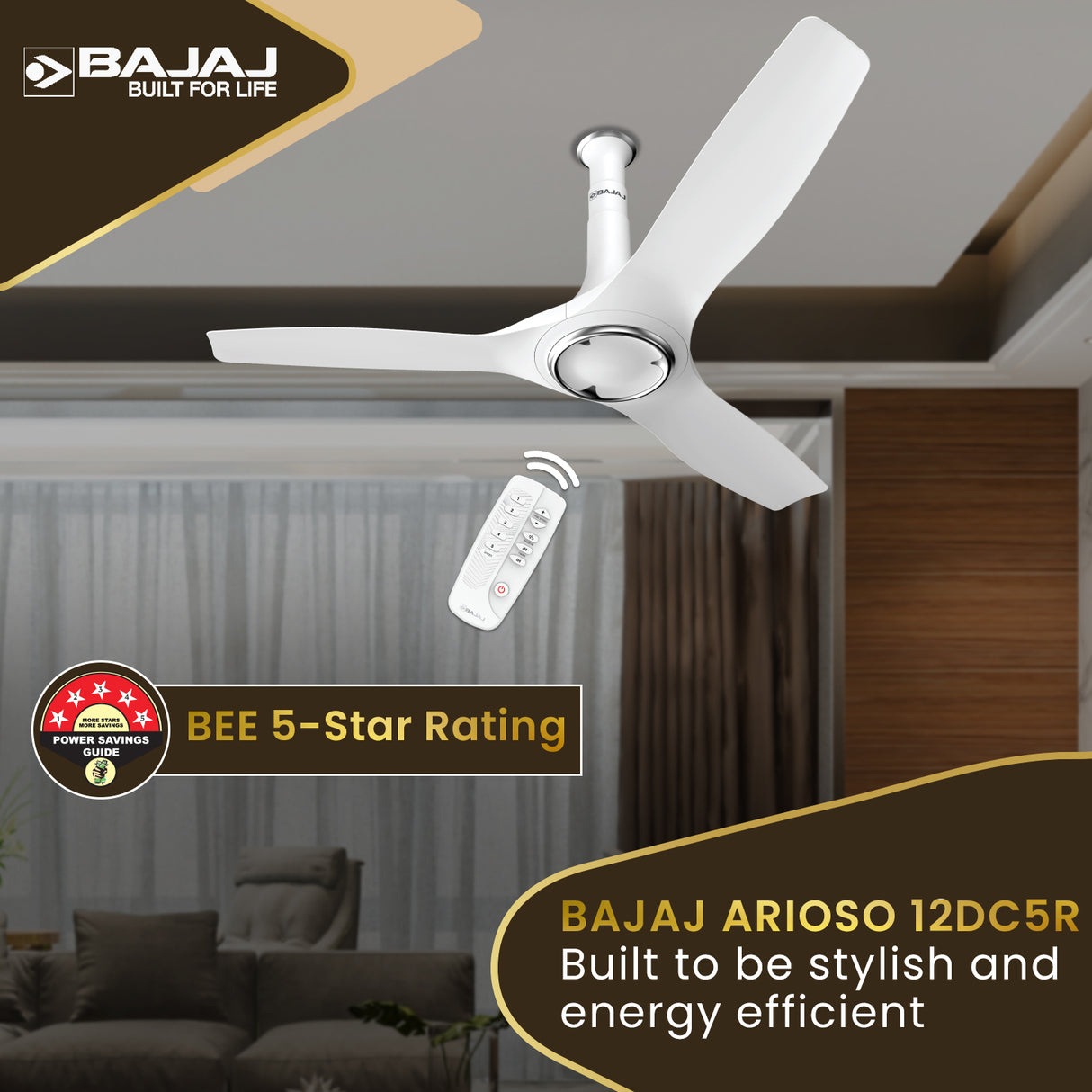 Arioso 12DC5R 1200mm Ceiling Fan