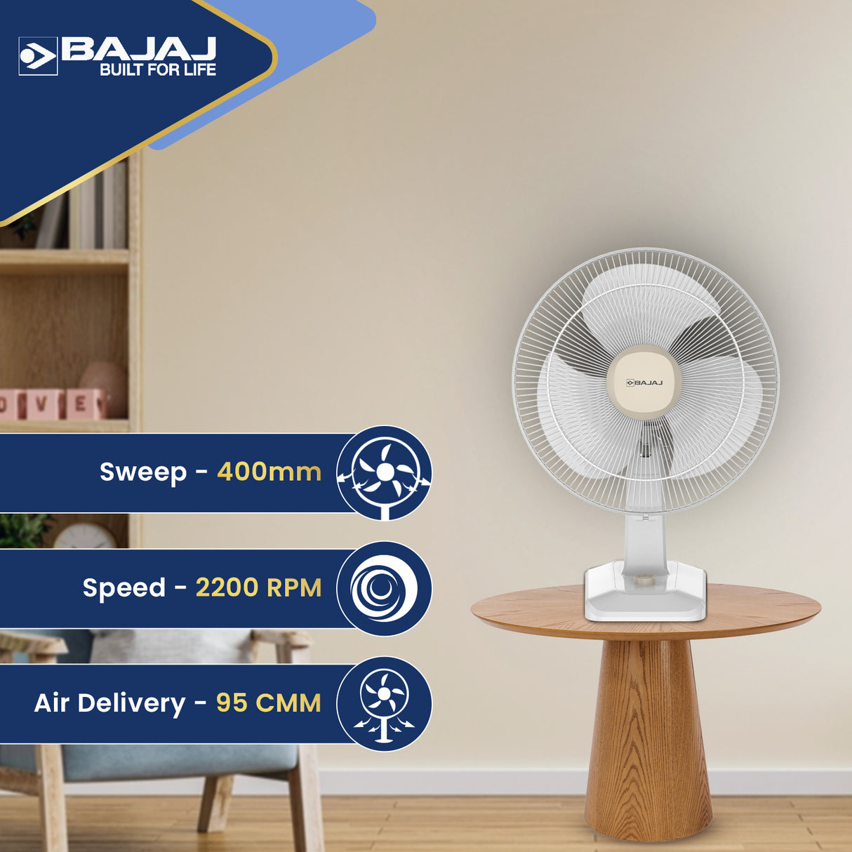 Robusto HS 400mm Table Fan