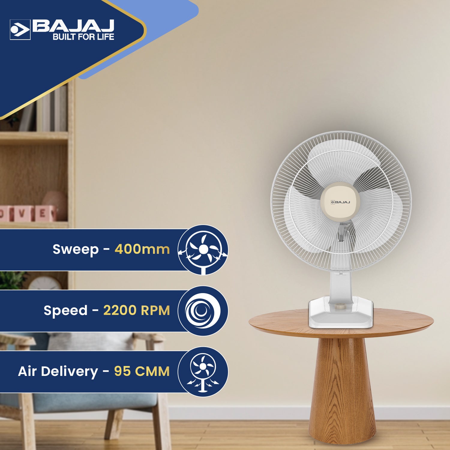 Robusto HS 400mm Table Fan