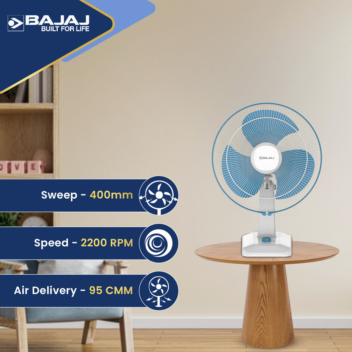 Robusto HS 400mm Table Fan