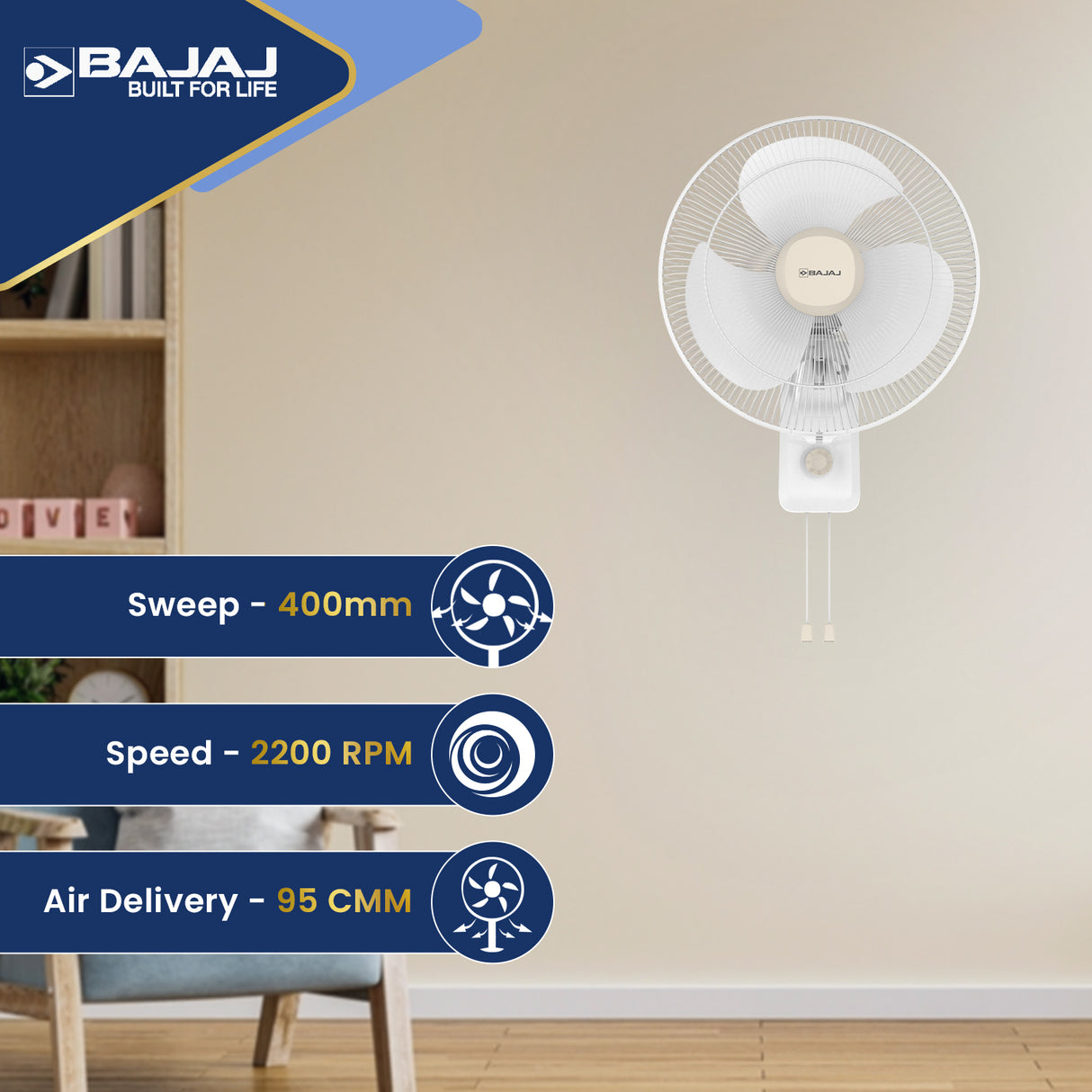 Robusto HS 400mm Wall Fan