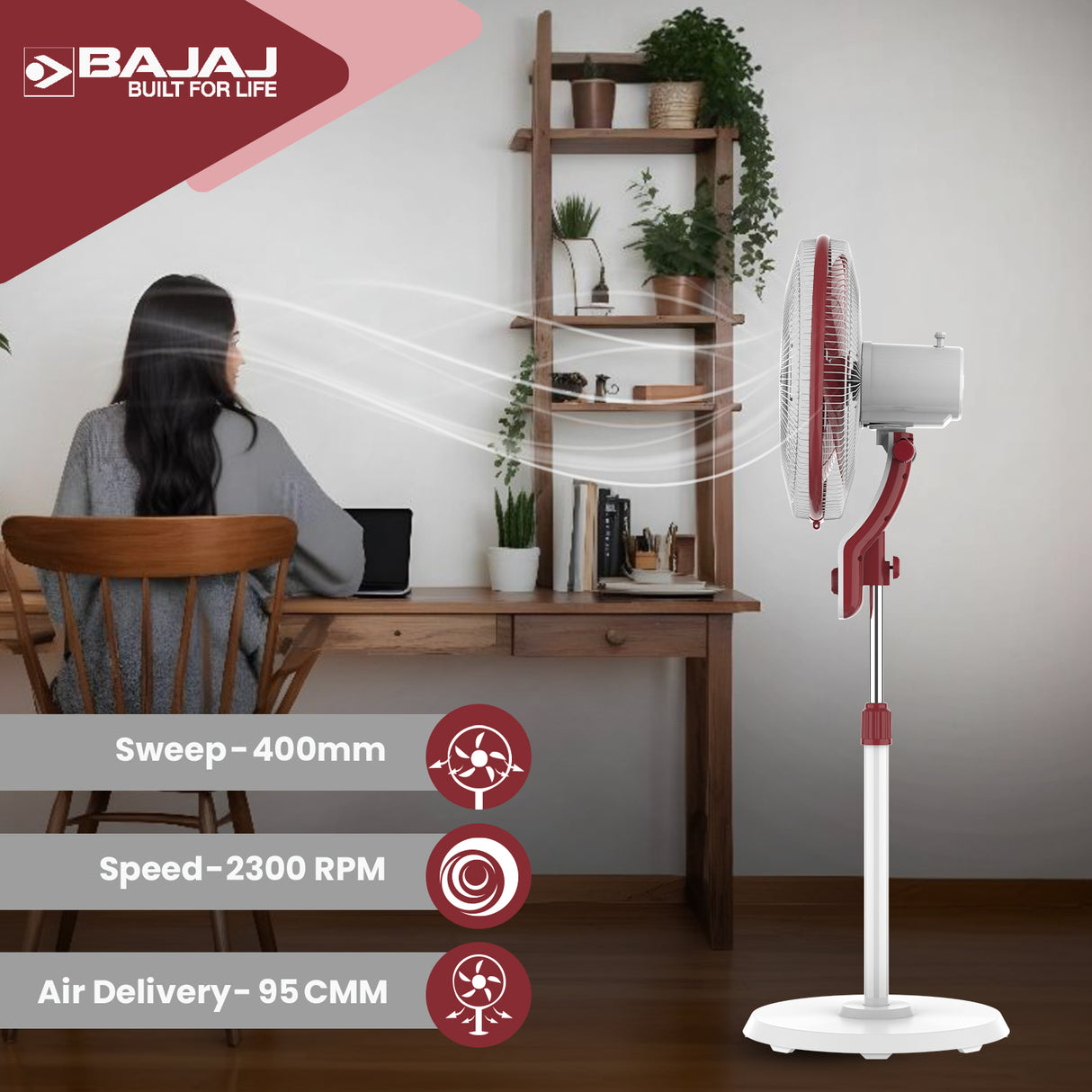 Veloce HS 400mm Pedestal Fan