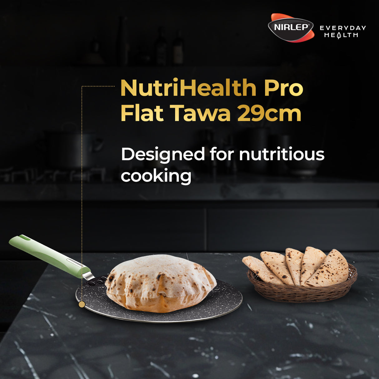 Nutrihealth Pro Non Stick Aluminium Flat Tawa