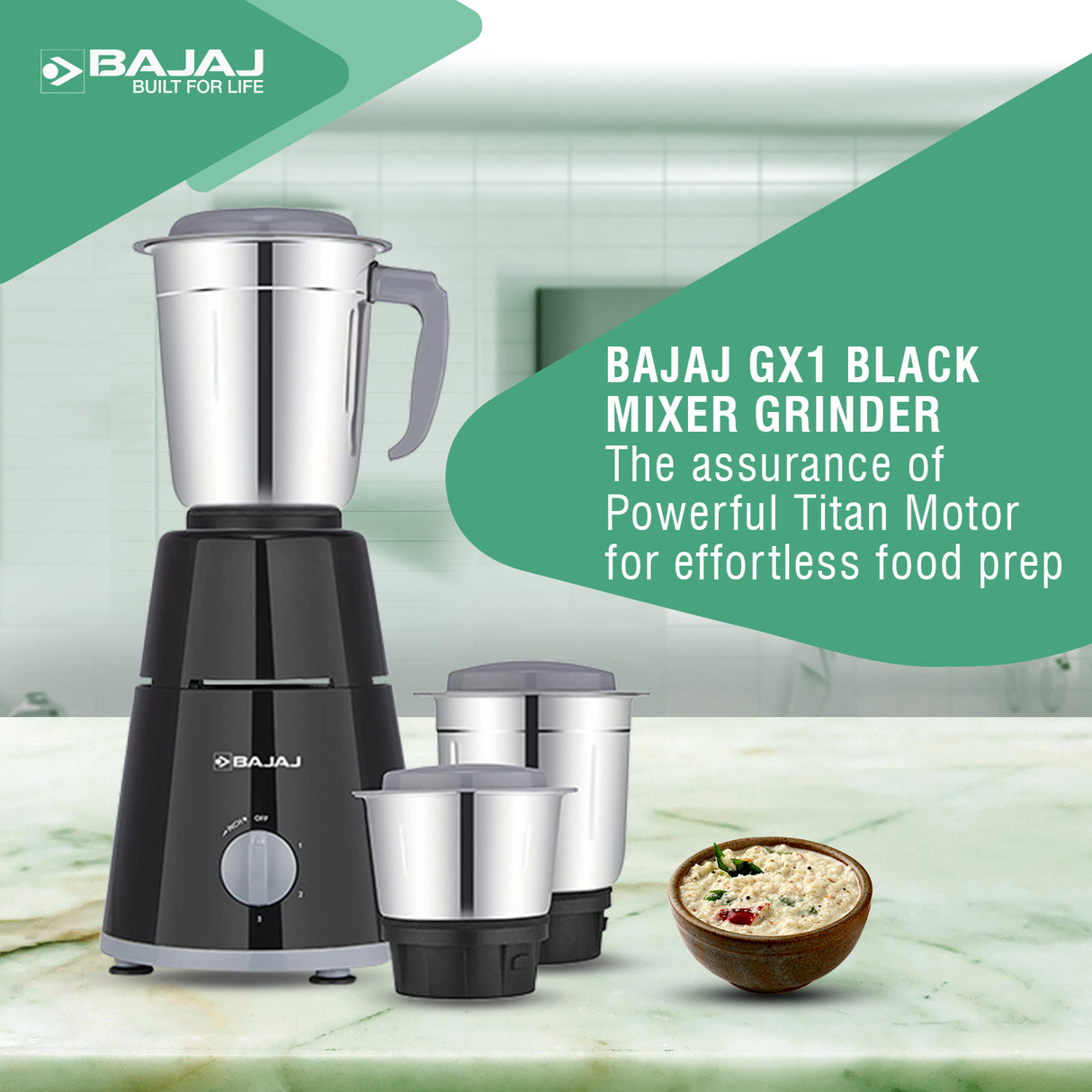 Bajaj GX 1 500W Mixer Grinder