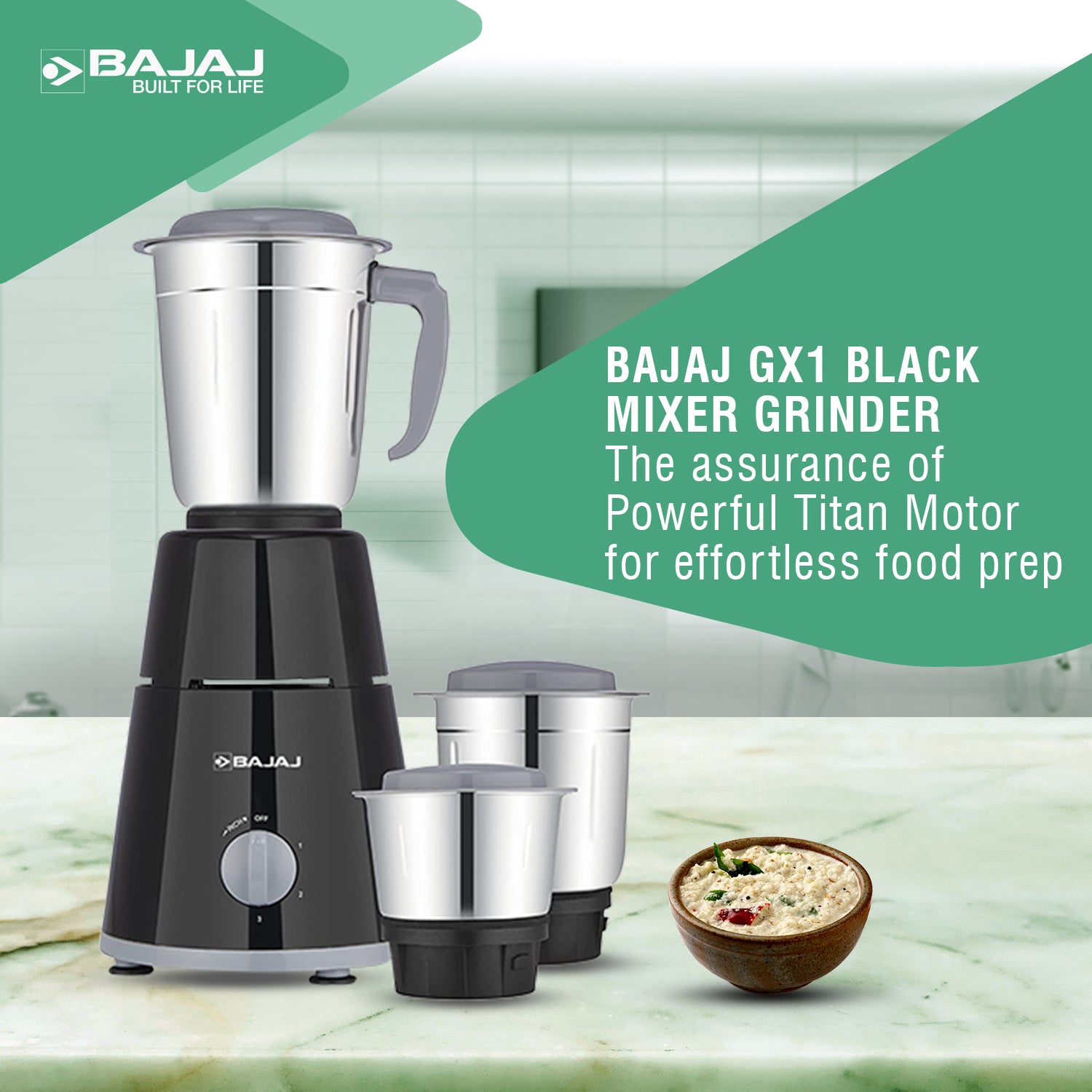 Bajaj GX 1 500W Mixer Grinder