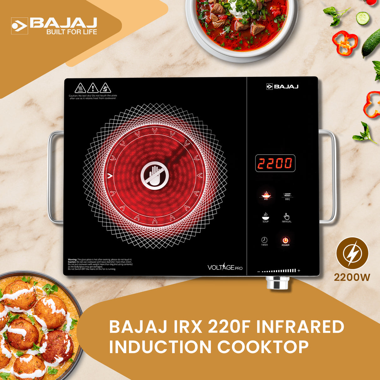 Bajaj IRX 220F 2200W Infrared Cooktop