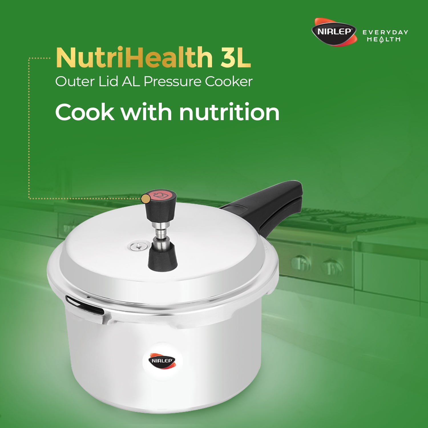 Nutrihealth Outer Lid Aluminium Pressure Cooker