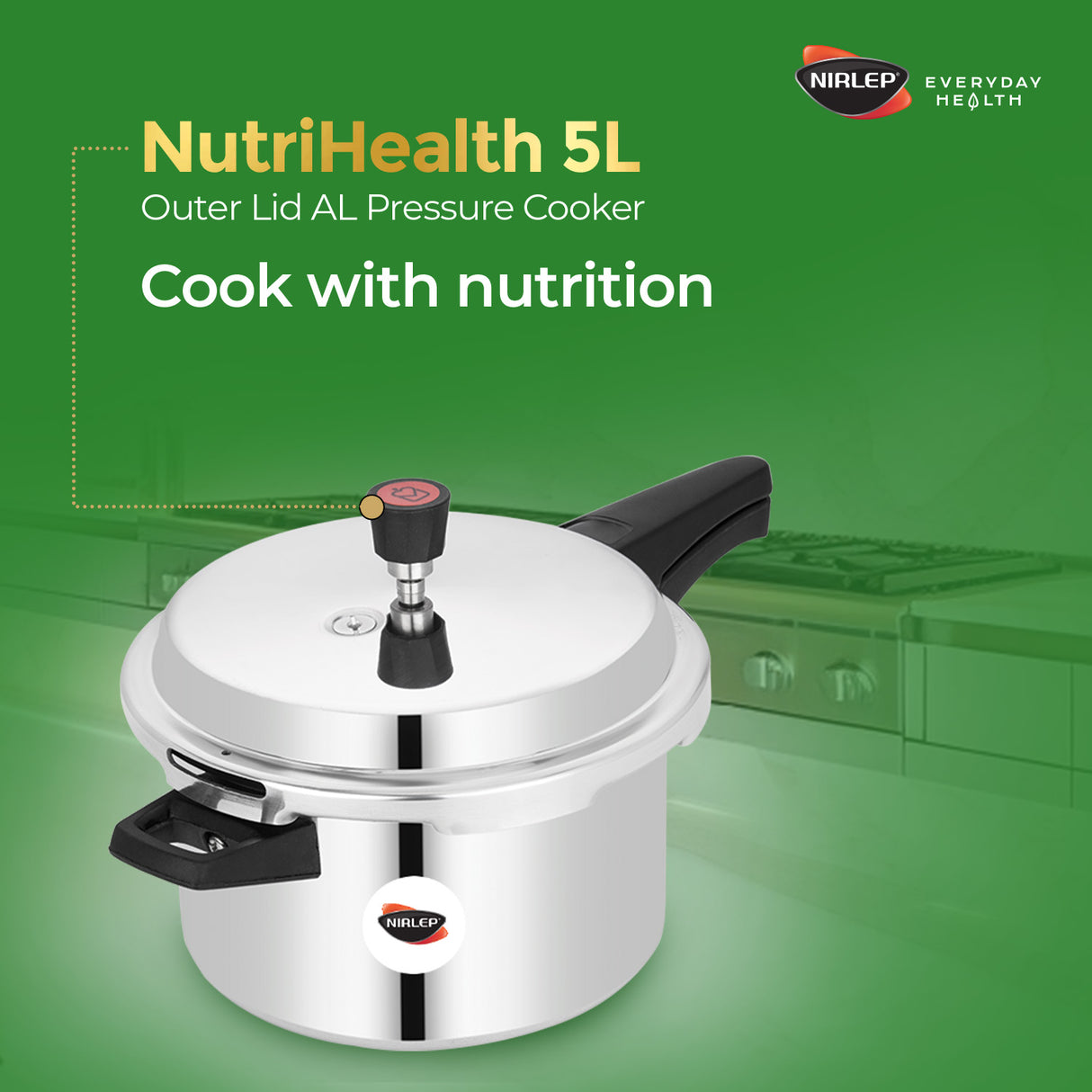 Nutrihealth Outer Lid Aluminium Pressure Cooker