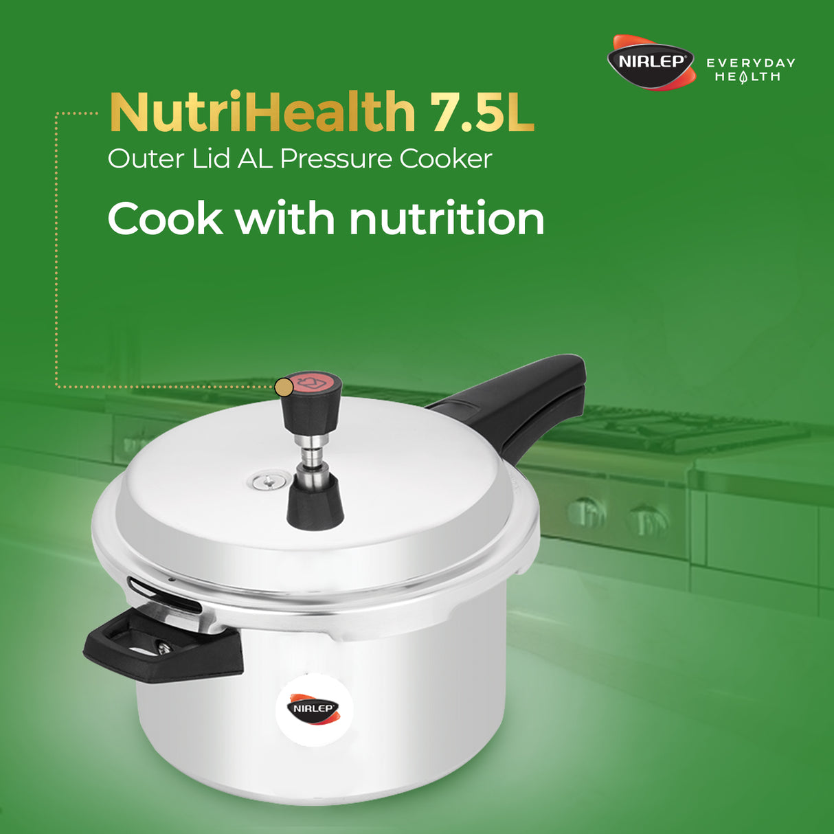 Nutrihealth Outer Lid Aluminium Pressure Cooker