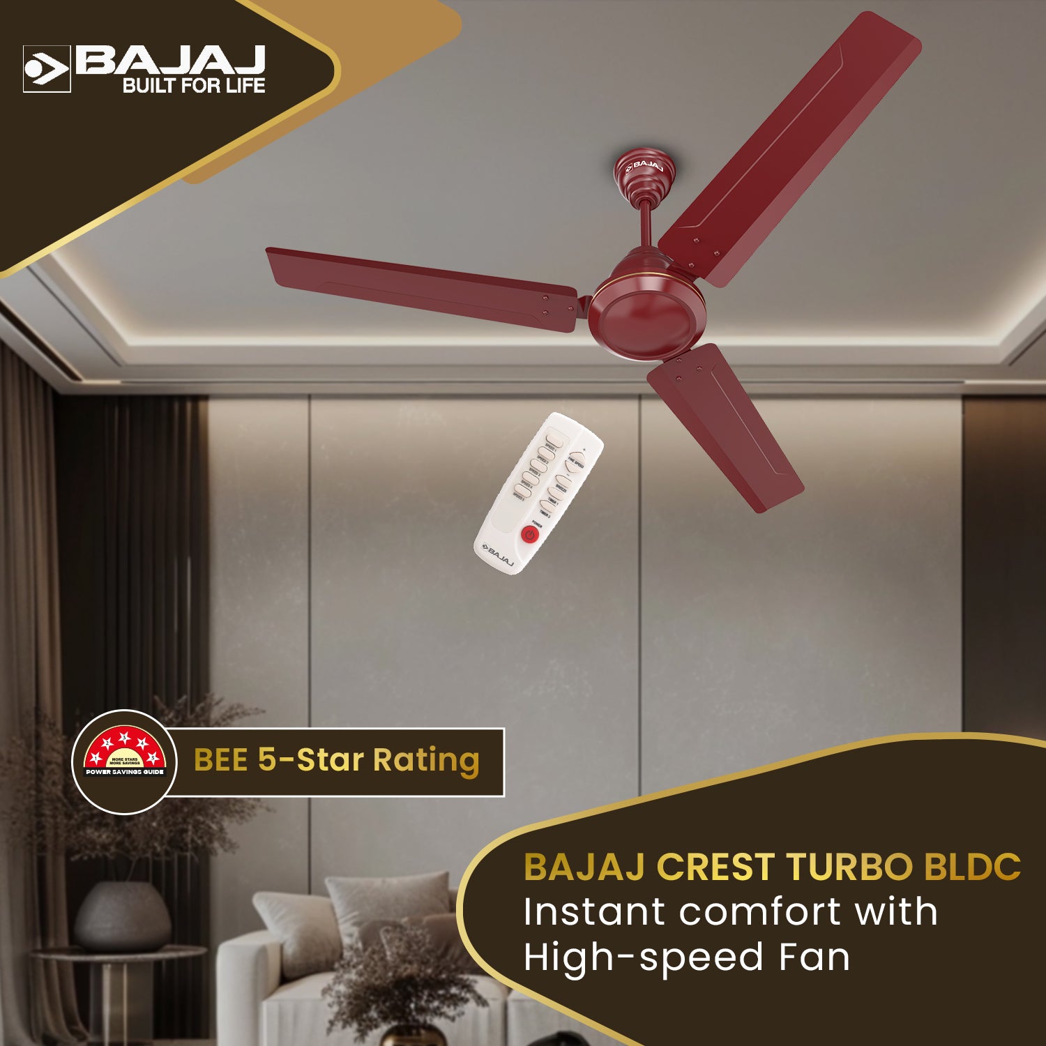 Crest Turbo BLDC 1200mm Ceiling Fan