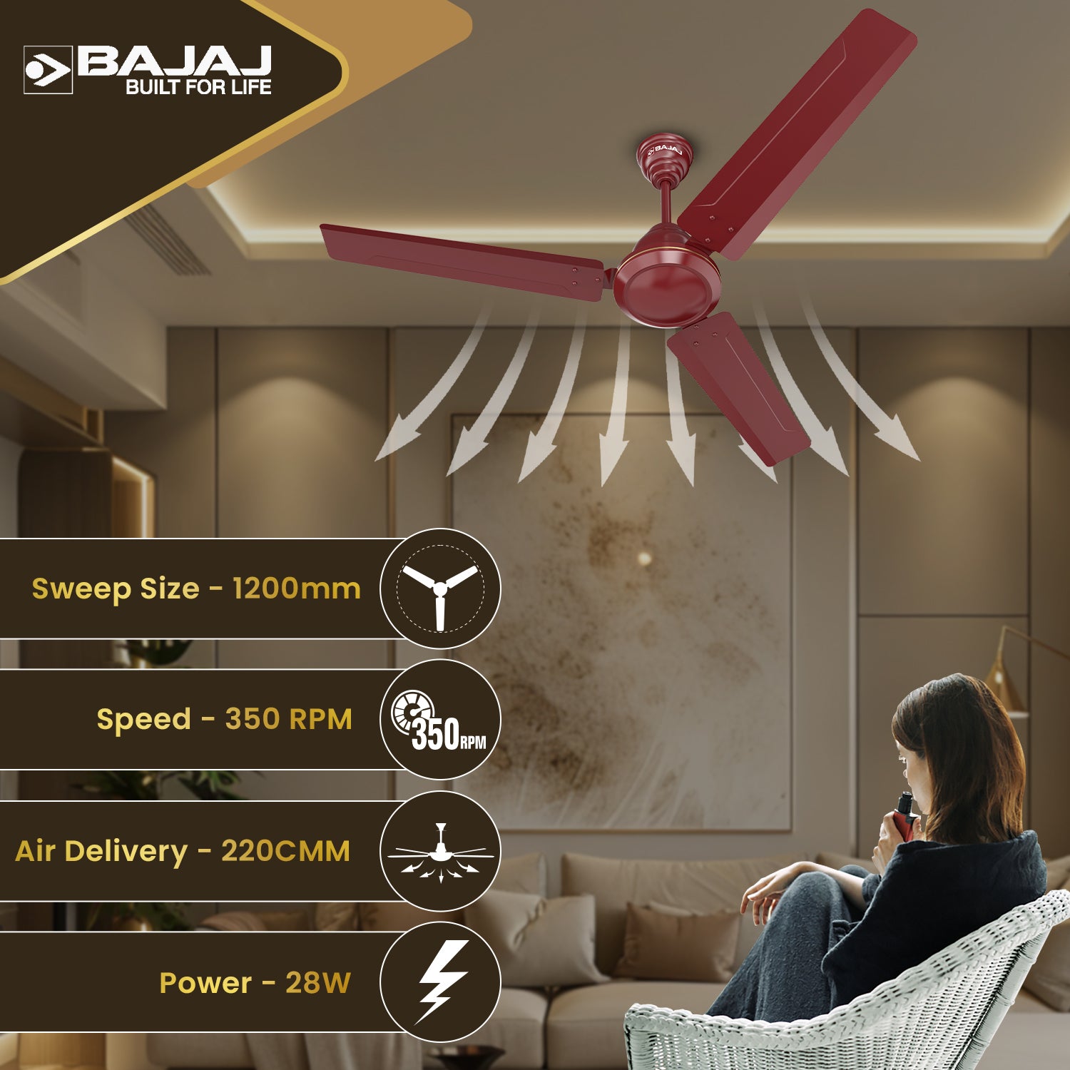 Crest Turbo BLDC 1200mm Ceiling Fan