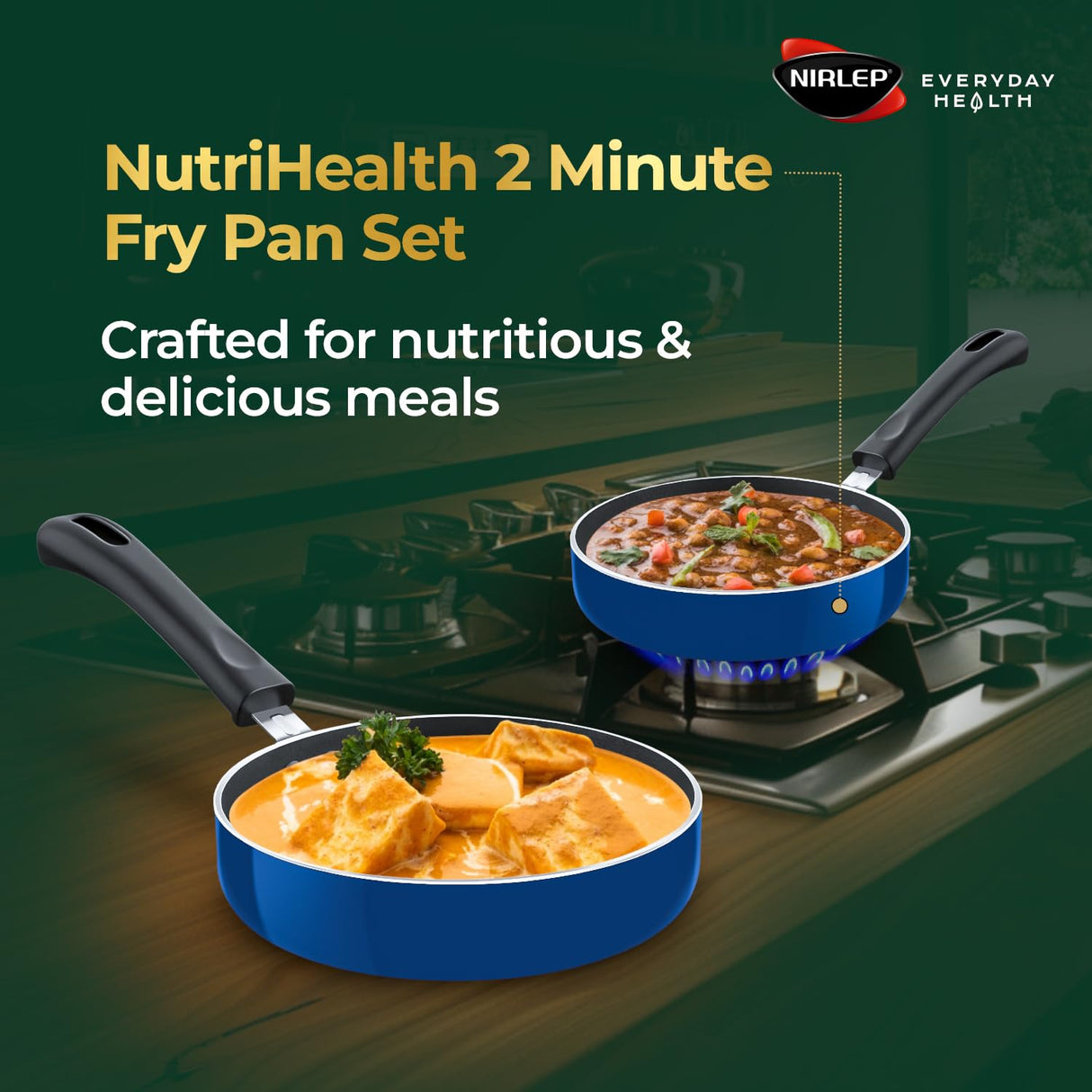NutriHealth Non Stick Aluminium 2 Minute Fry Pan Set