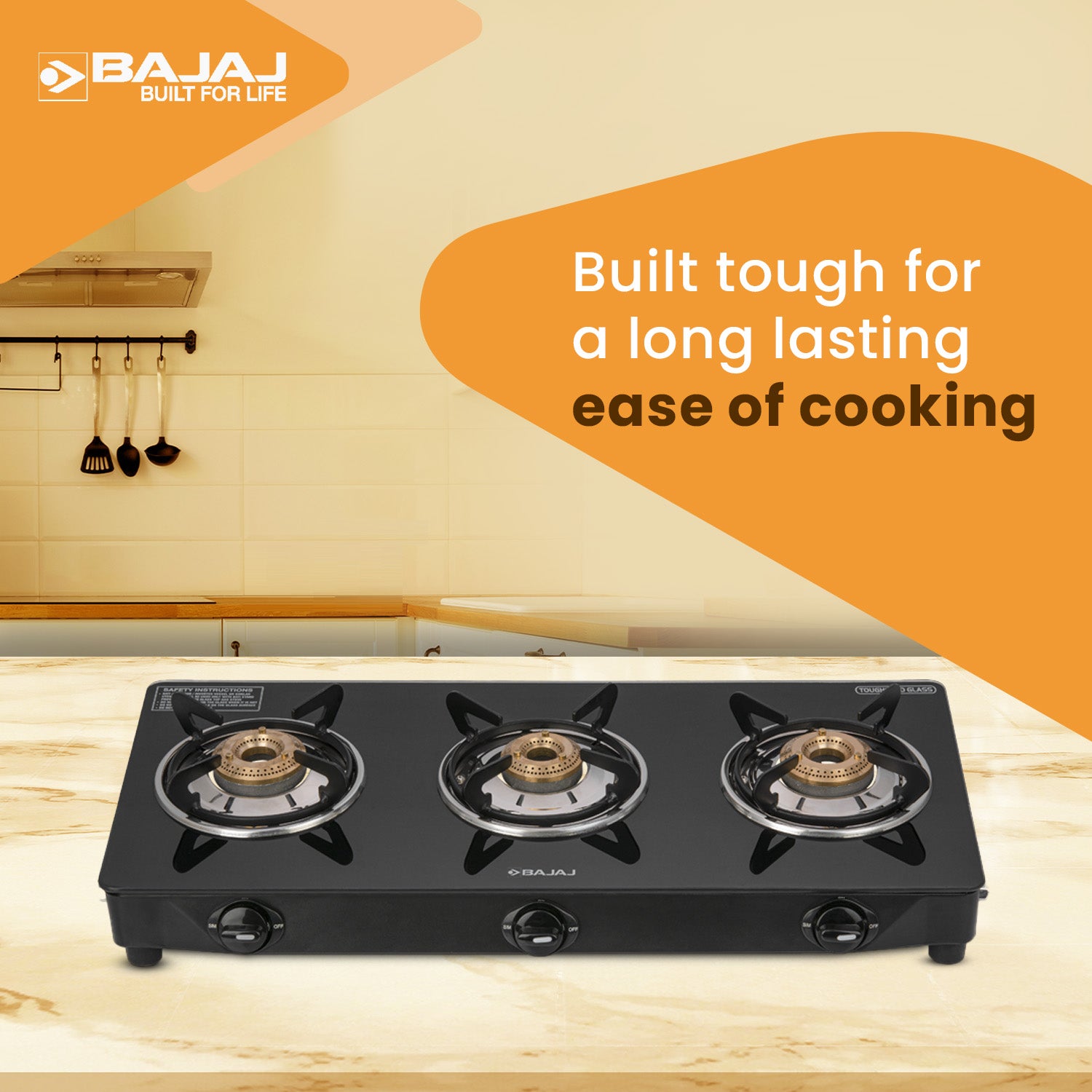 Bajaj UCX 3B Glass Gas Stove