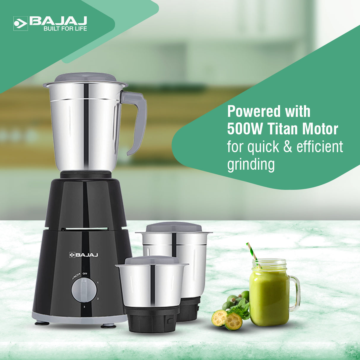 Bajaj GX 1 500W Mixer Grinder
