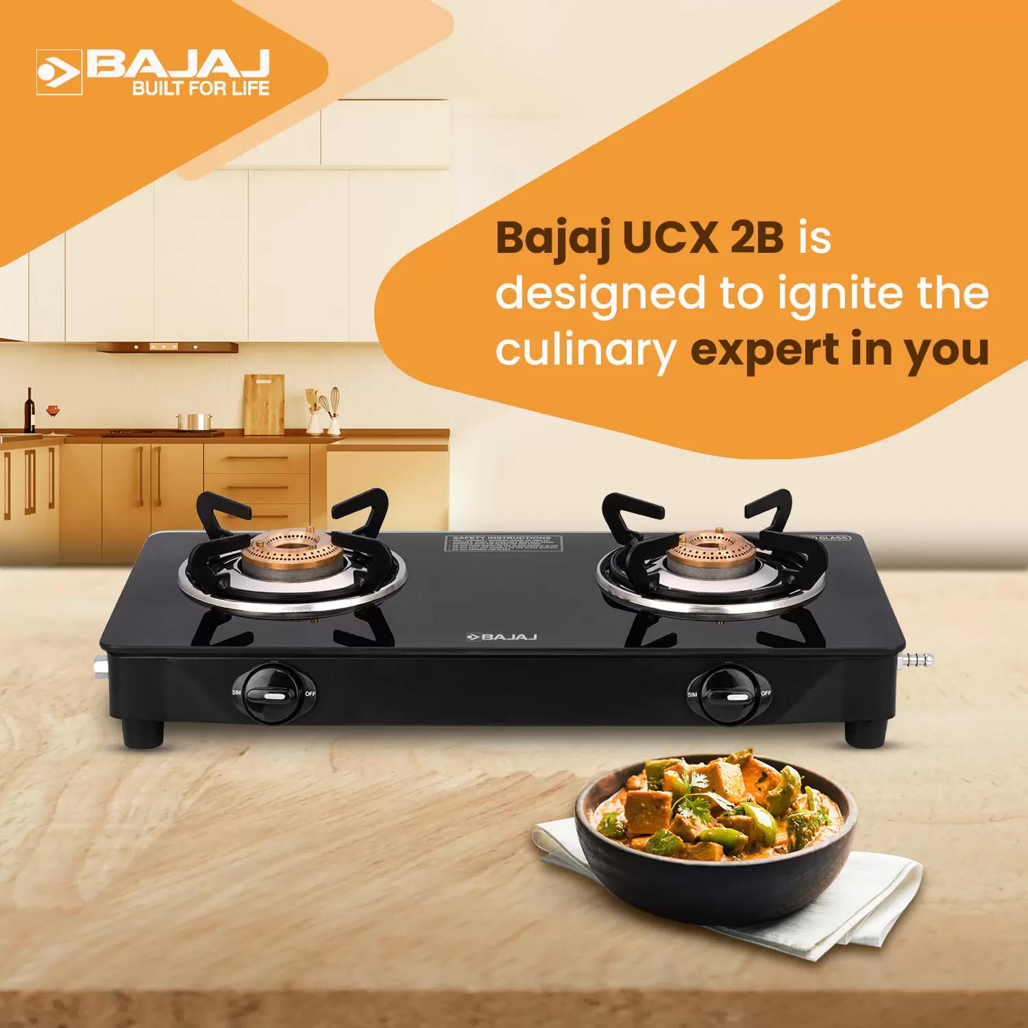 Bajaj UCX 2B Glass Gas Stove