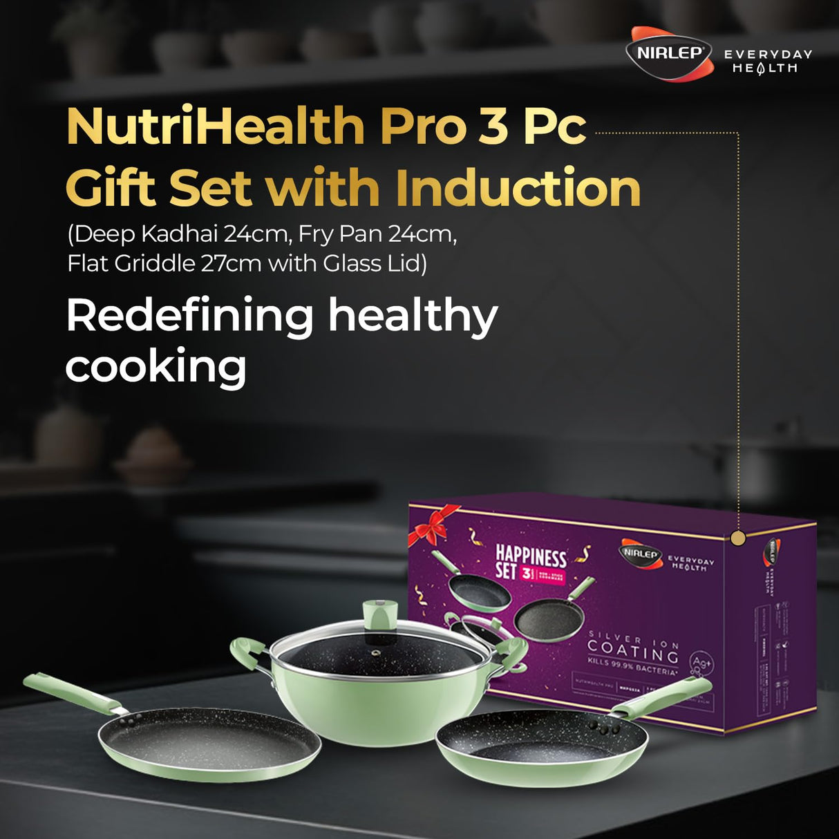 Nutrihealth Pro Non Stick Aluminium Induction Gift Set