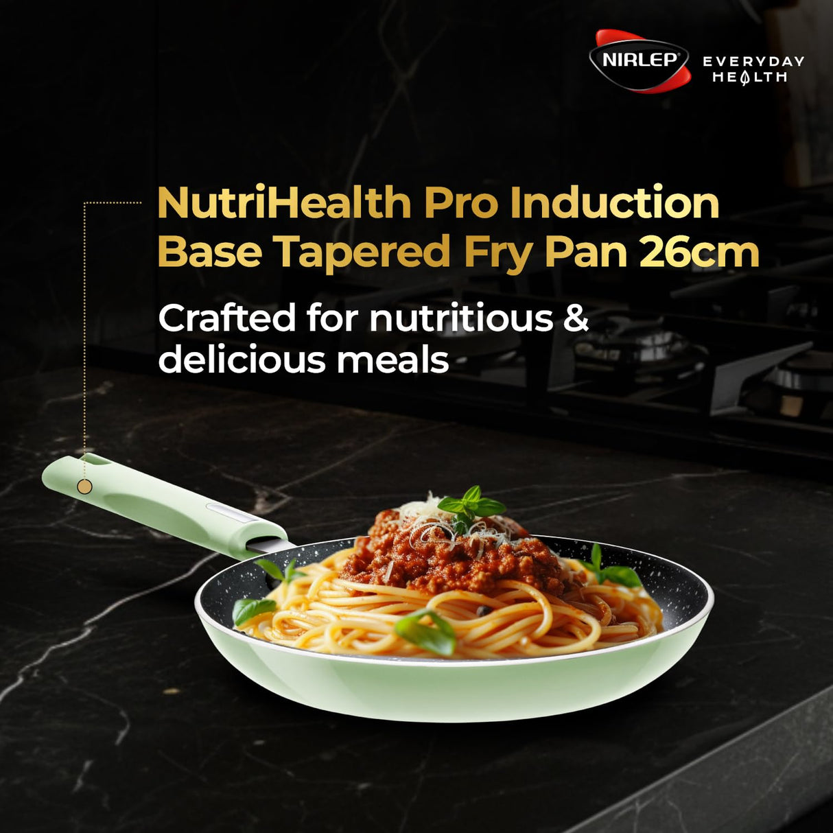 Nutrihealth Pro Non Stick Aluminium InductionTapered Fry Pan