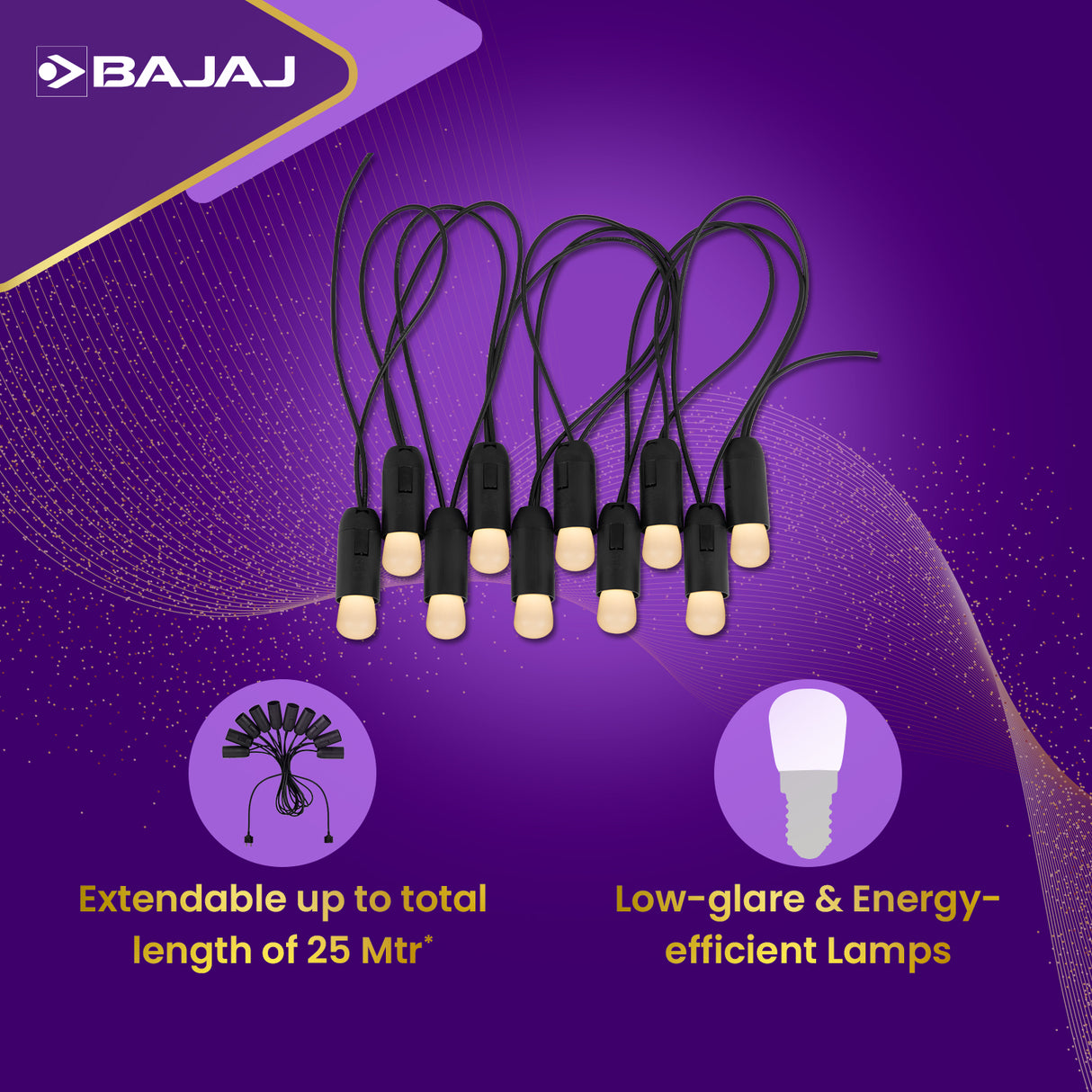 BAJAJ GLIMMER XL LED STRING LIGHT 5 Mtr