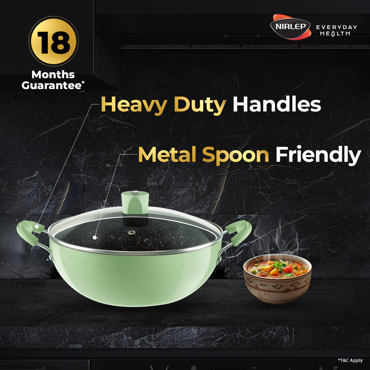 Nutrihealth Pro Non Stick Aluminium Induction Deep Kadhai