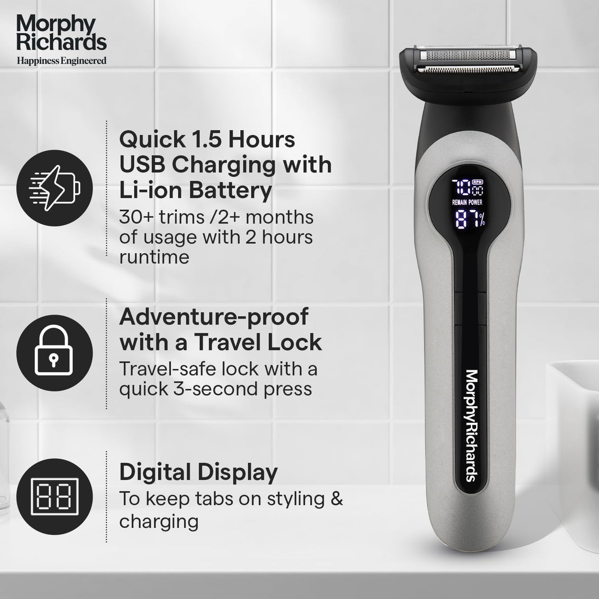Morphy Richards Kingsman Pro 15-In-1 Digital Grooming Kit