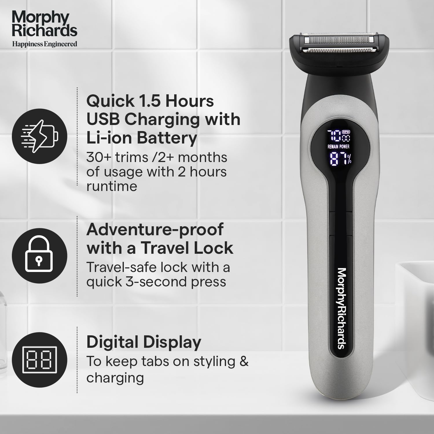 Morphy Richards Kingsman Pro 15-In-1 Digital Grooming Kit