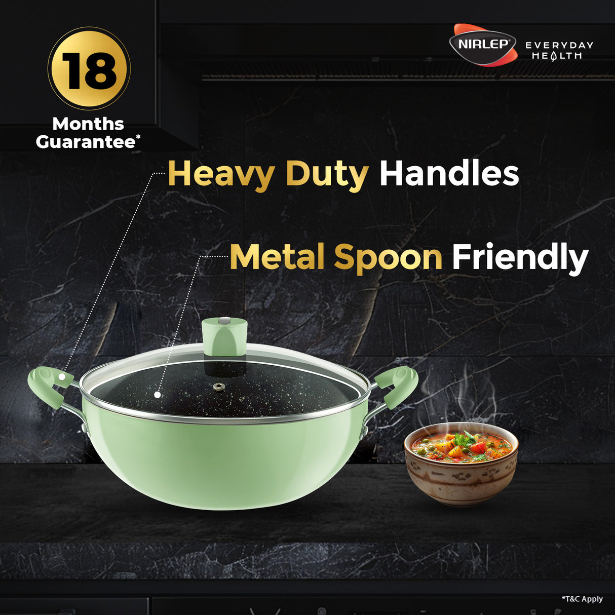 Nutrihealth Pro Non Stick Aluminium Induction Deep Kadhai