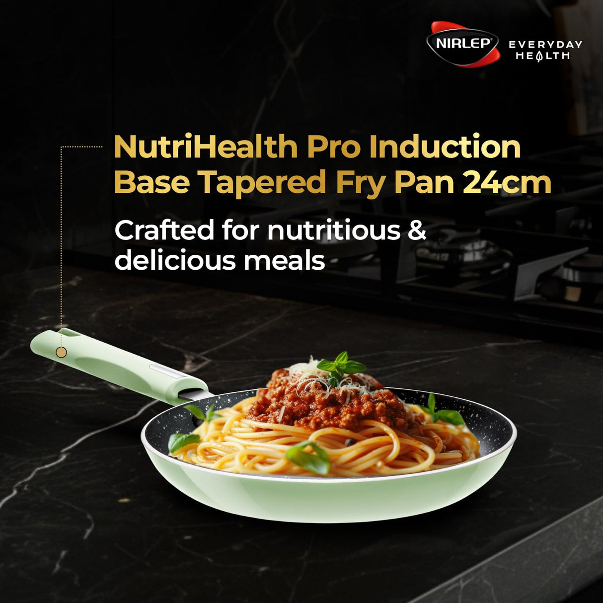 Nutrihealth Pro Non Stick Aluminium InductionTapered Fry Pan