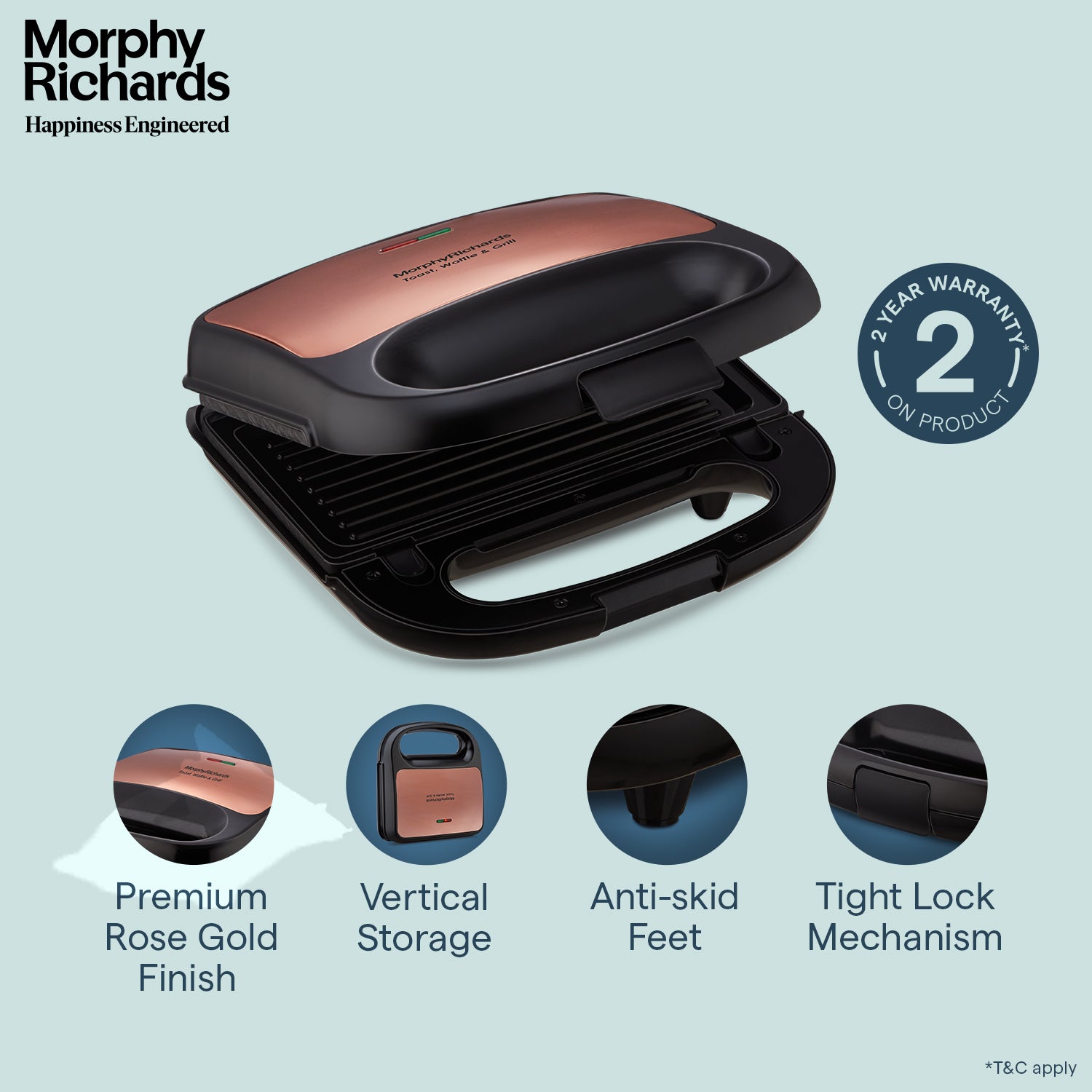 Luxe Rose (Toast,Waffle & Grill) Sandwich Maker