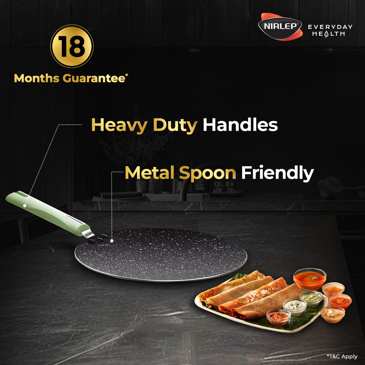 Nutrihealth Pro Non Stick Aluminium Flat Tawa