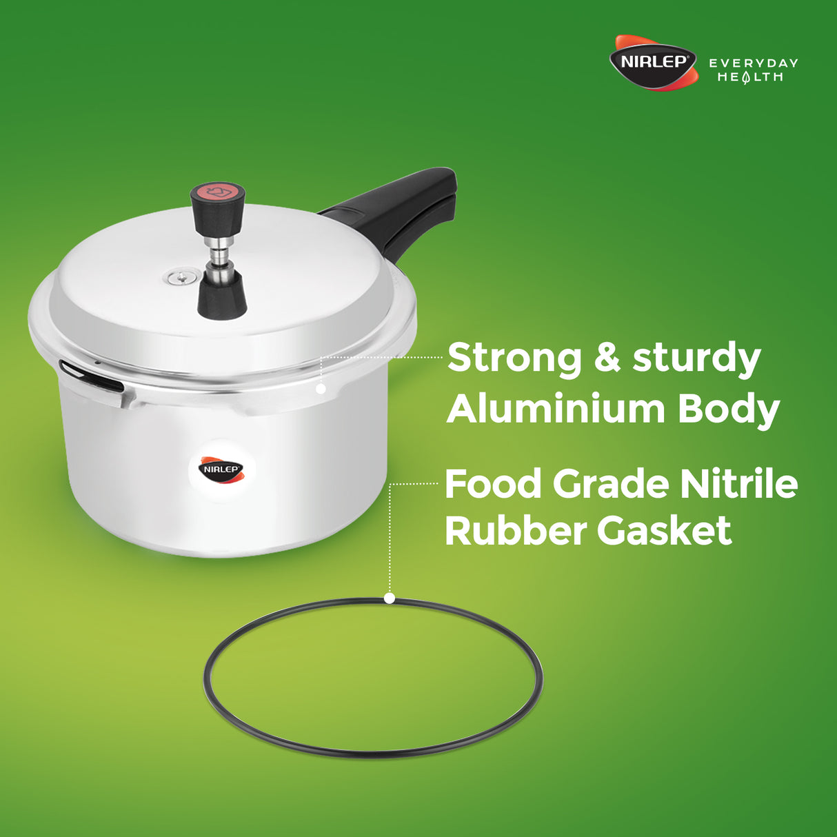 Nutrihealth Outer Lid Aluminium Pressure Cooker