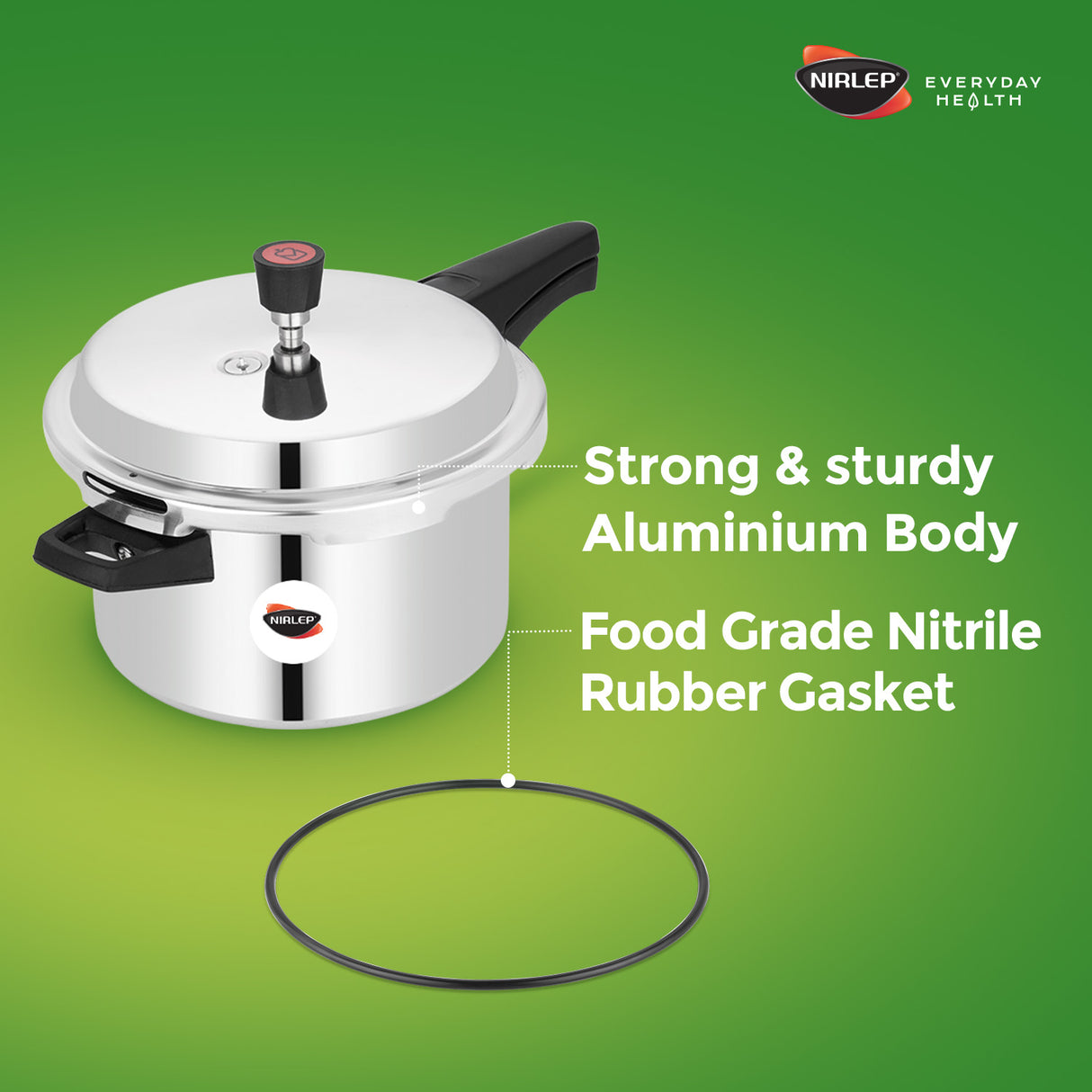 Nutrihealth Outer Lid Aluminium Pressure Cooker