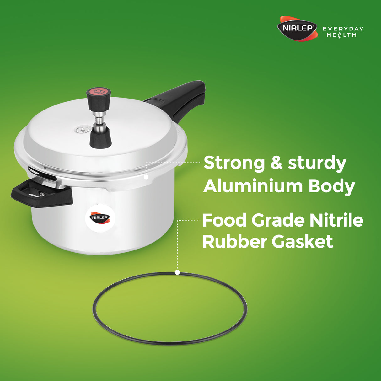 Nutrihealth Outer Lid Aluminium Pressure Cooker