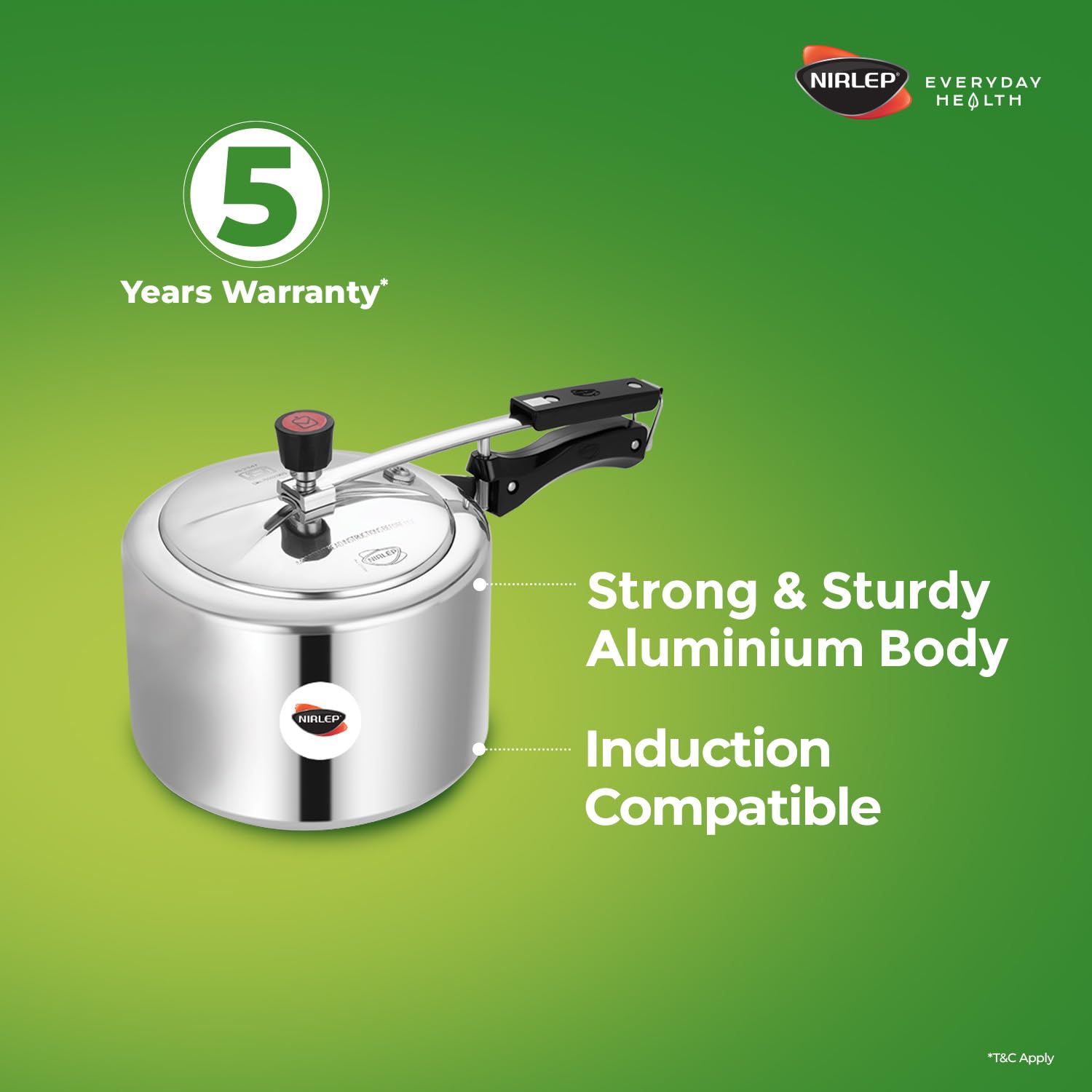 Nutrihealth Inner Lid Aluminium Induction Pressure Cooker