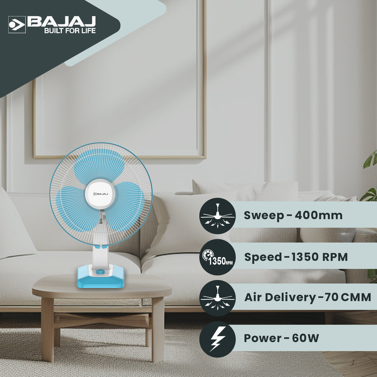 Robusto 400mm Table Fan