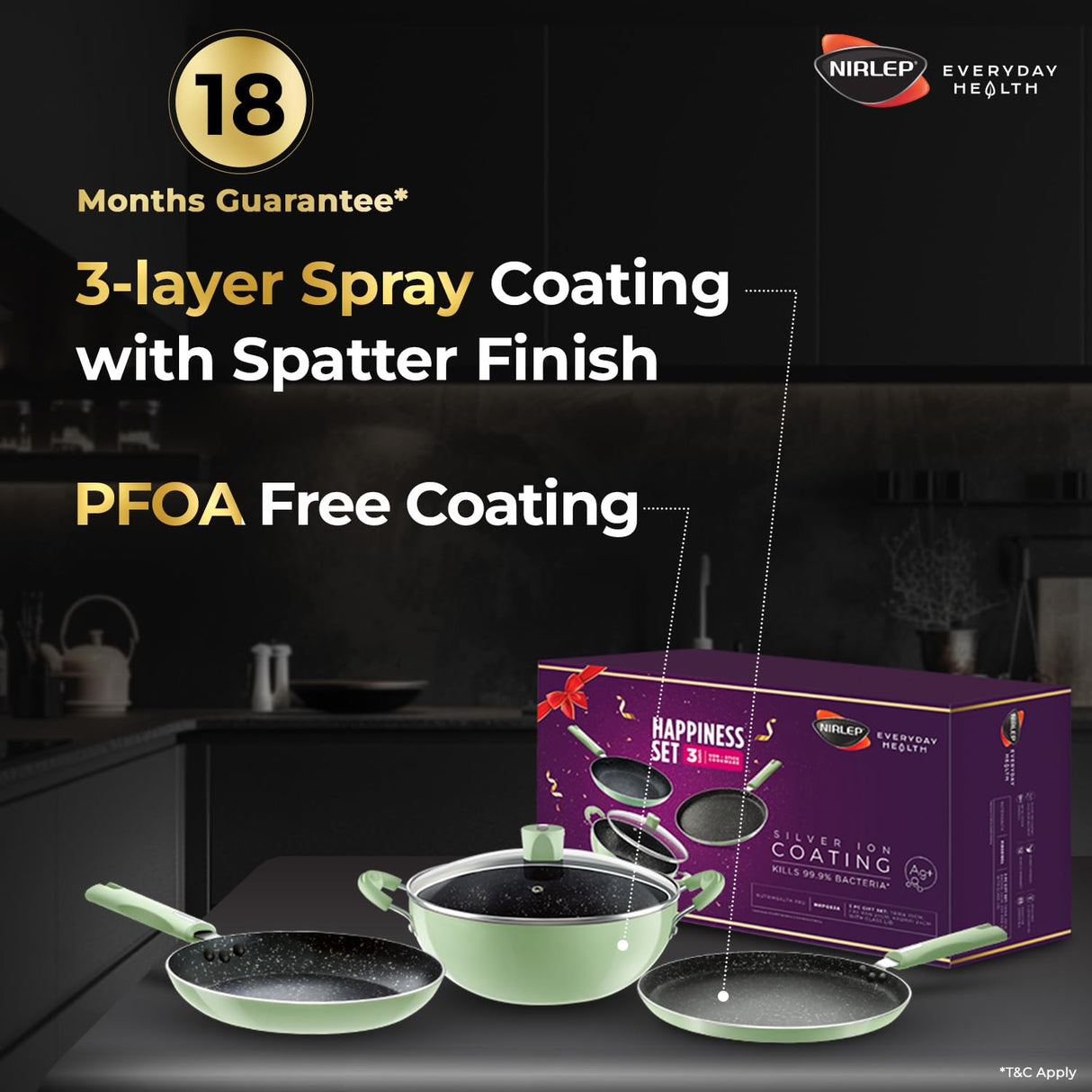 Nutrihealth Pro Non Stick Aluminium Induction Gift Set