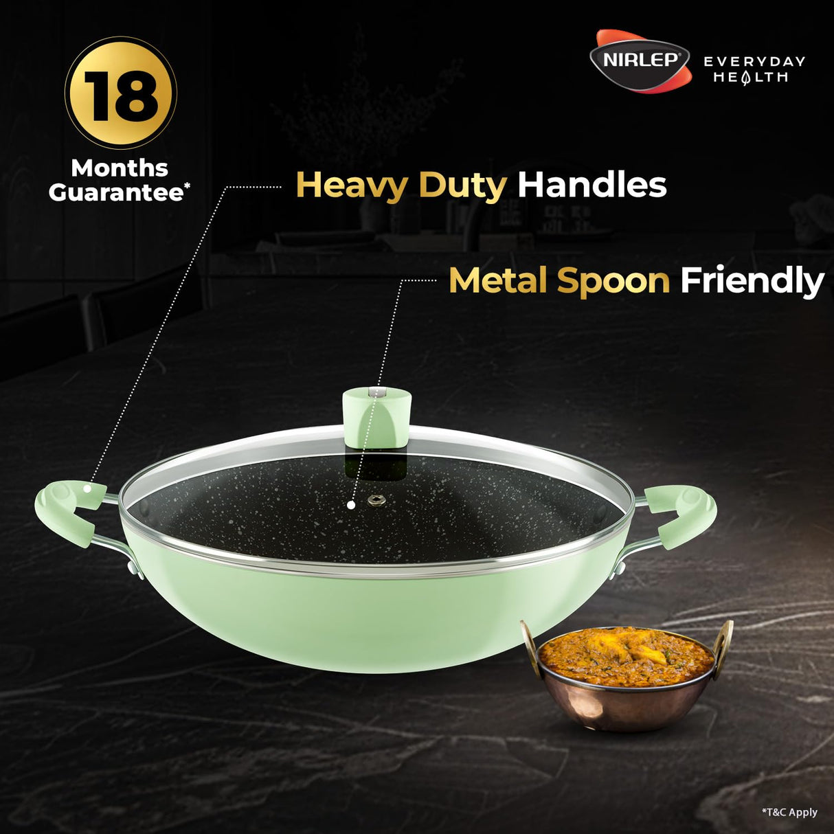 Nutrihealth Pro Non Stick Aluminium Kadhai