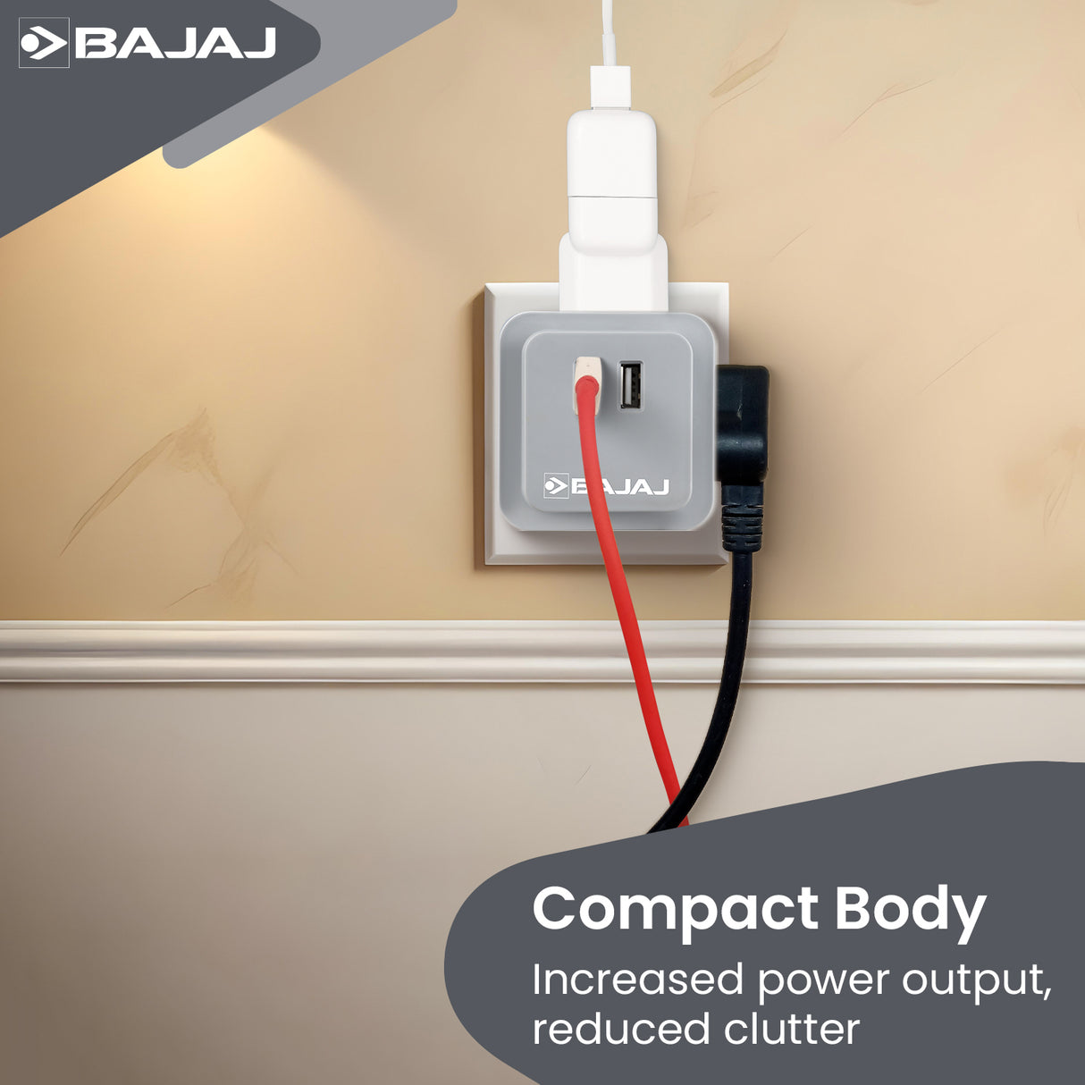 HERCULO CUBE 4 WAY WITH 2 USB PORT