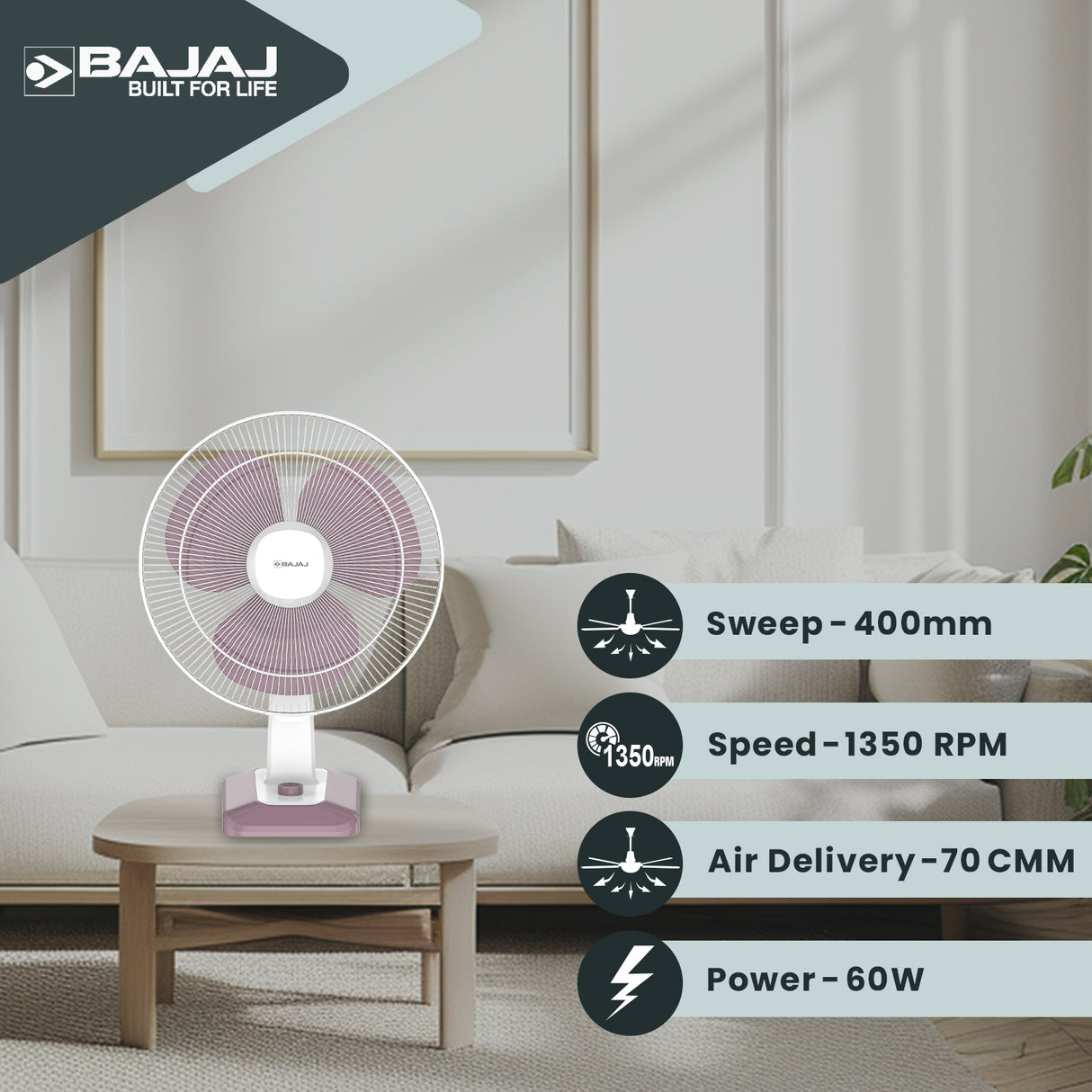 Robusto 400mm Table Fan