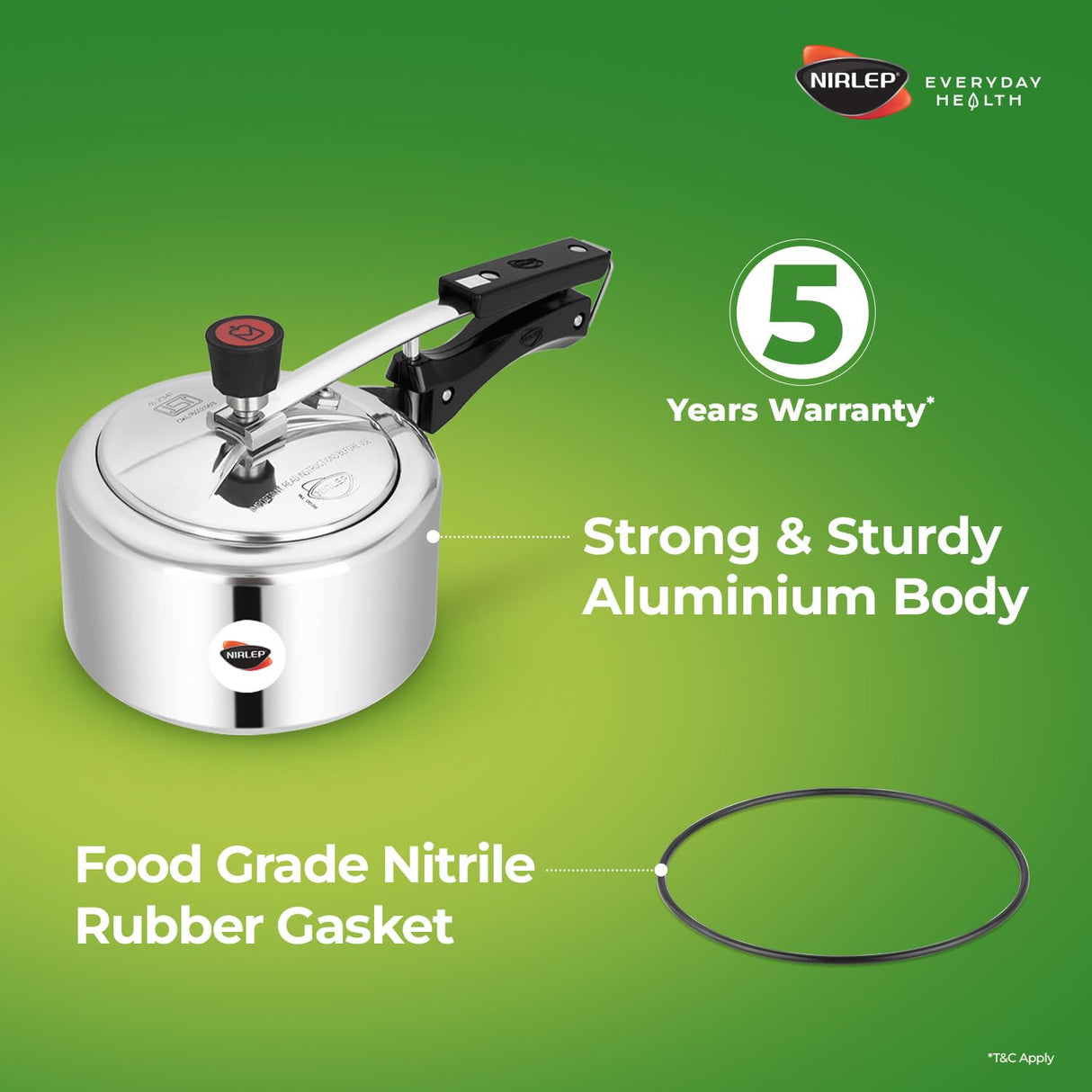 Nutrihealth Inner Lid Aluminium Pressure Cooker