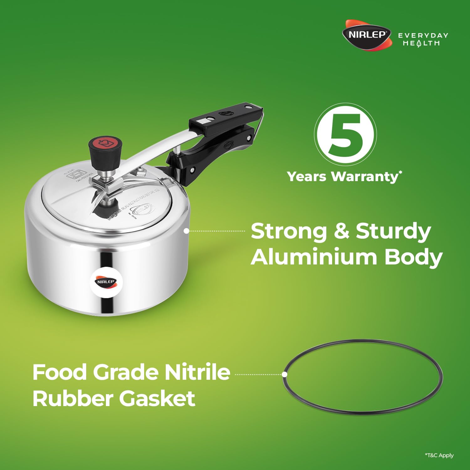 Nutrihealth Inner Lid Aluminium Pressure Cooker