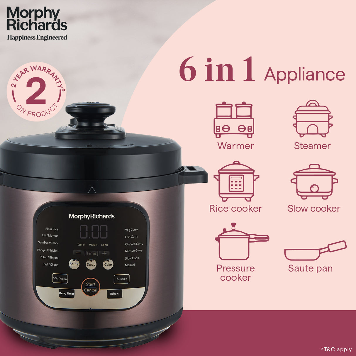 Morphy Richards WizPot Electric Multi Cooker 6L