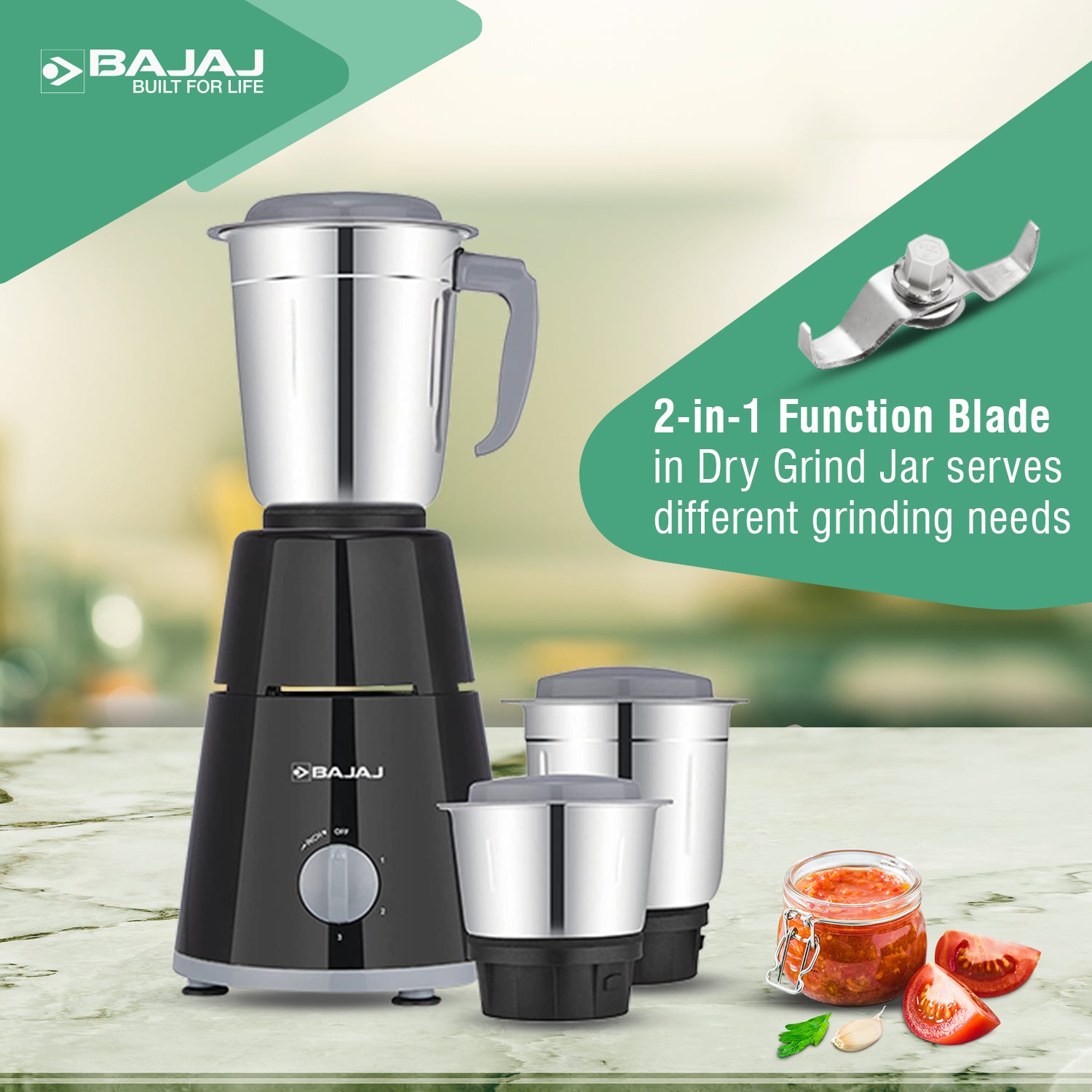 Bajaj GX 1 500W Mixer Grinder