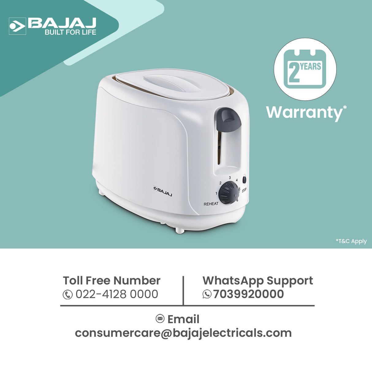 Bajaj ATX 4 - 2 Slice Pop up Toaster