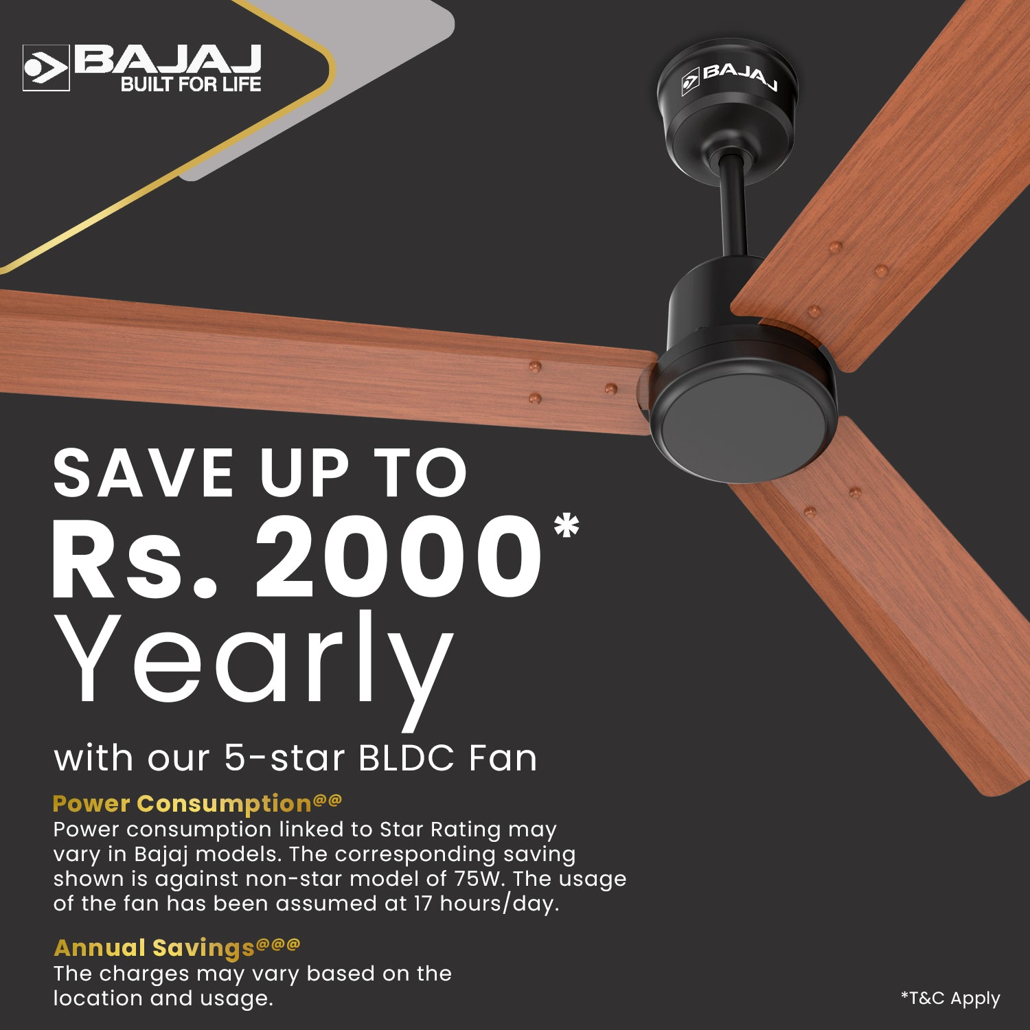 Classico Sleek Wood 1200mm Ceiling Fan