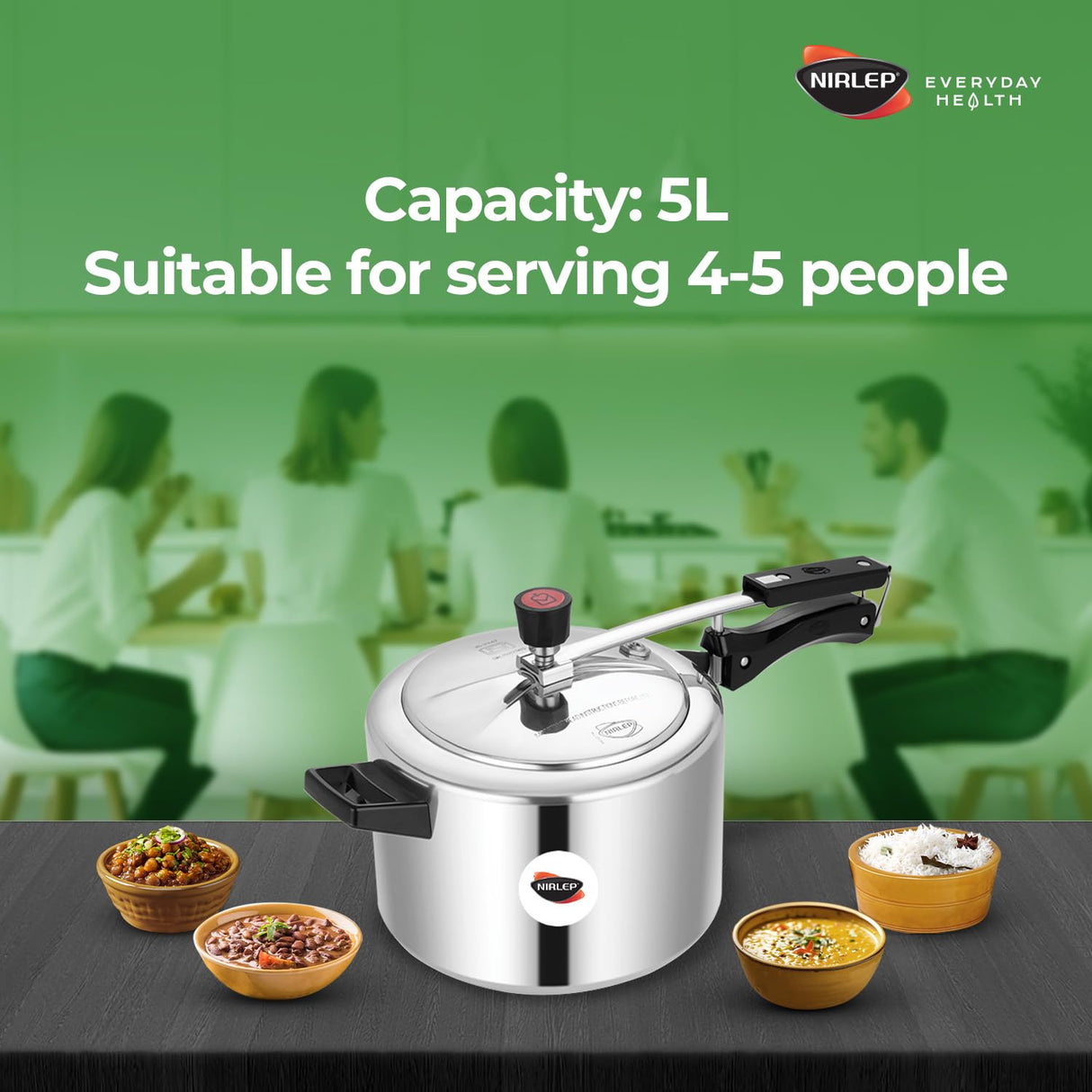 Nutrihealth Inner Lid Aluminium Pressure Cooker