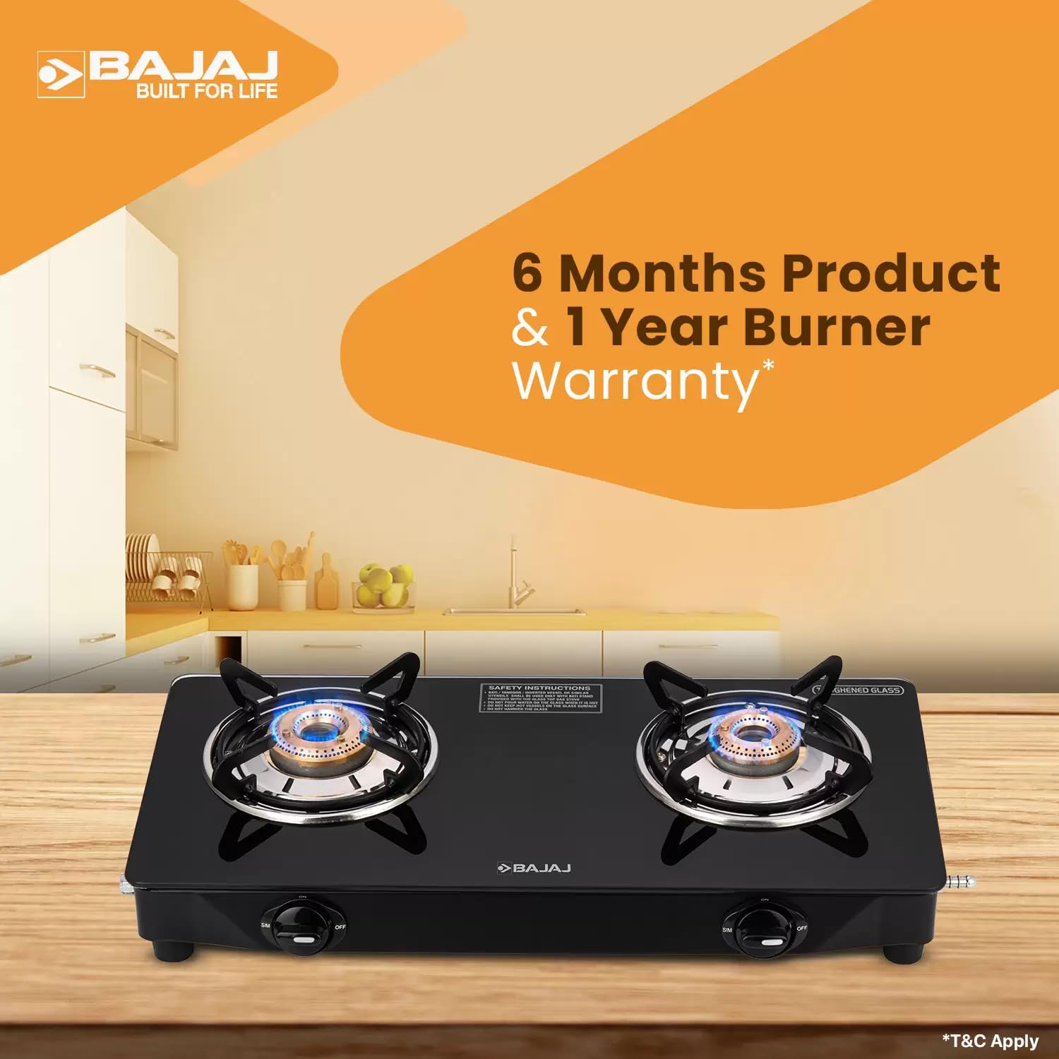 Bajaj UCX 2B Glass Gas Stove