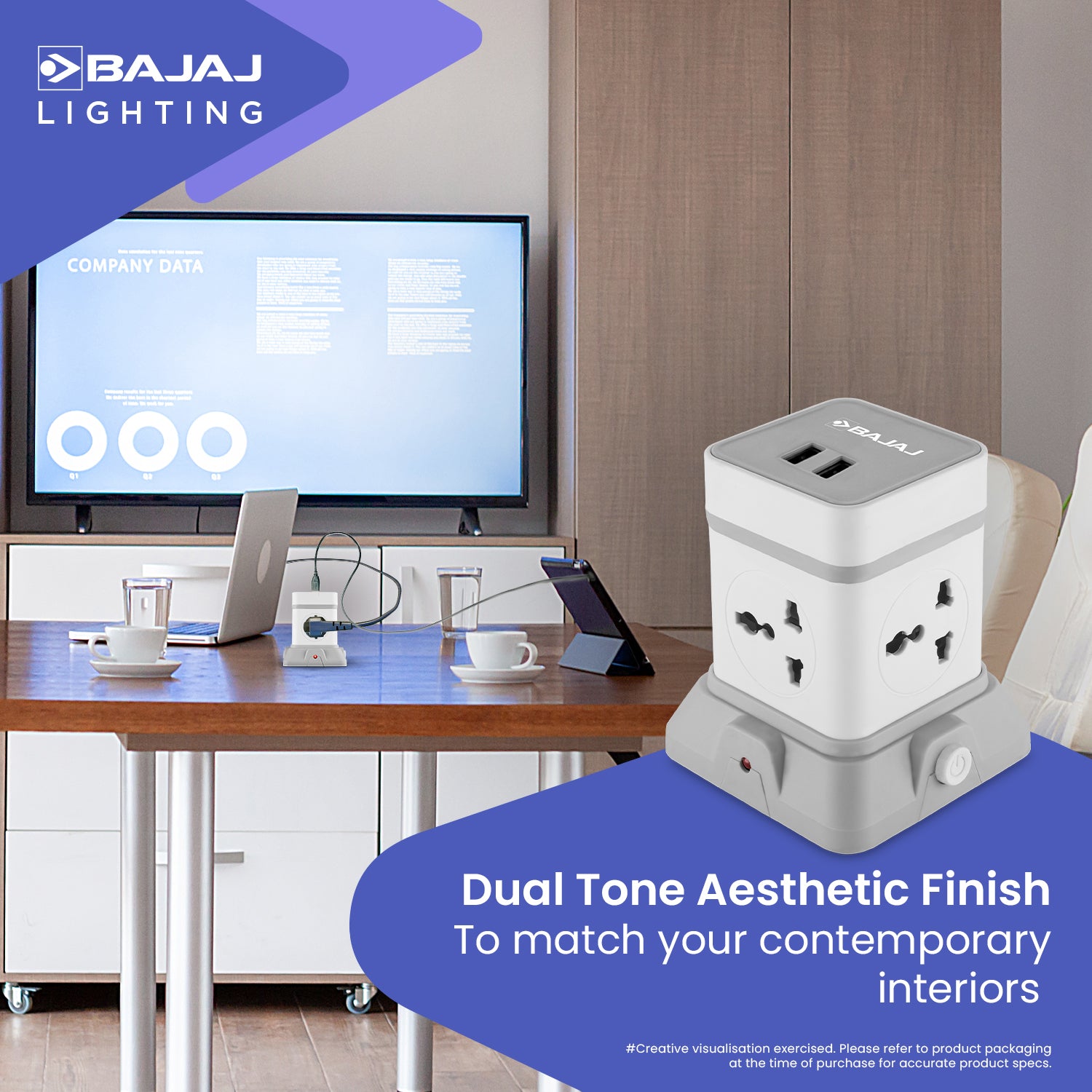 HERCULO TOWER 4 WAY WITH 2 USB PORT