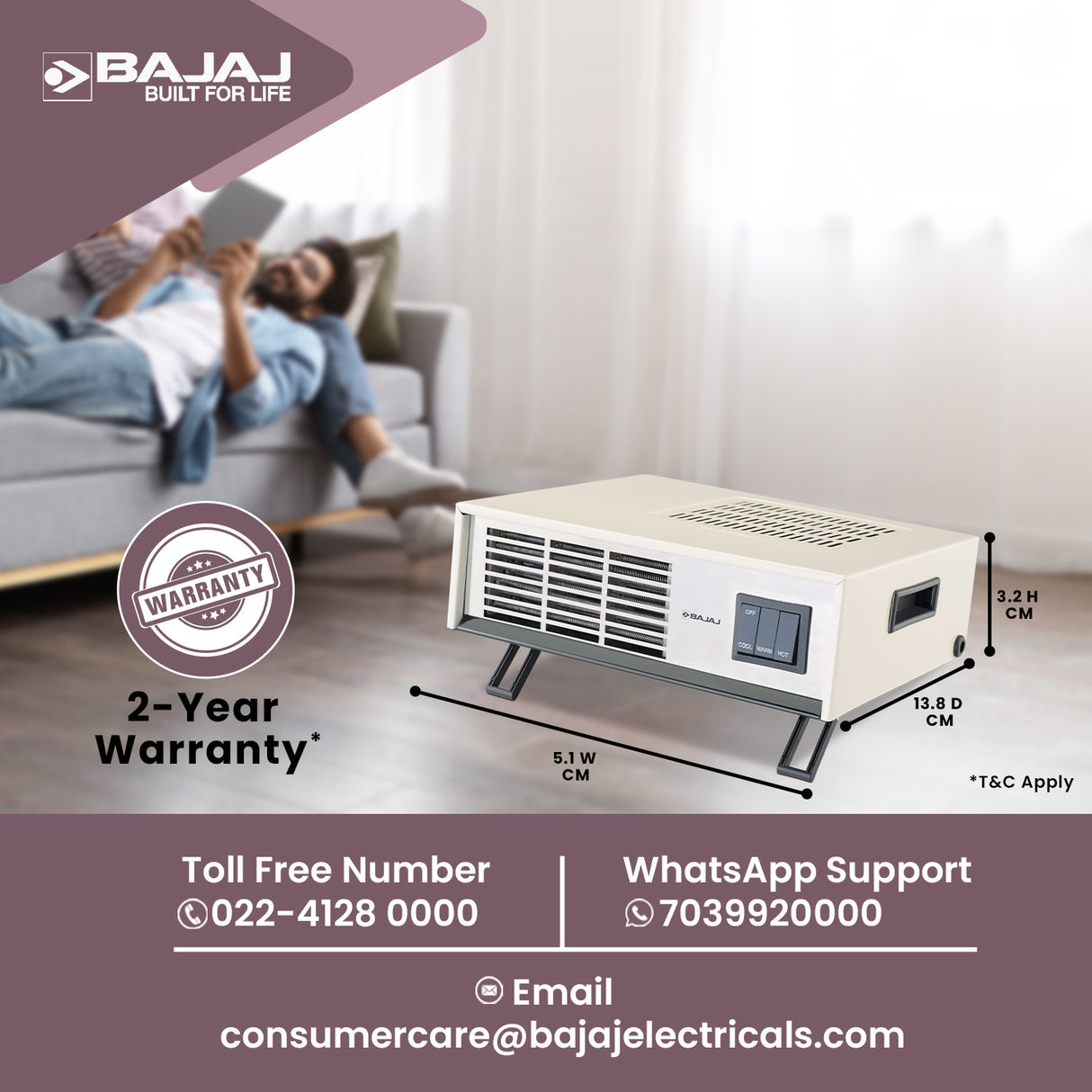 Bajaj Blow Hot Fan Convector Room Heater
